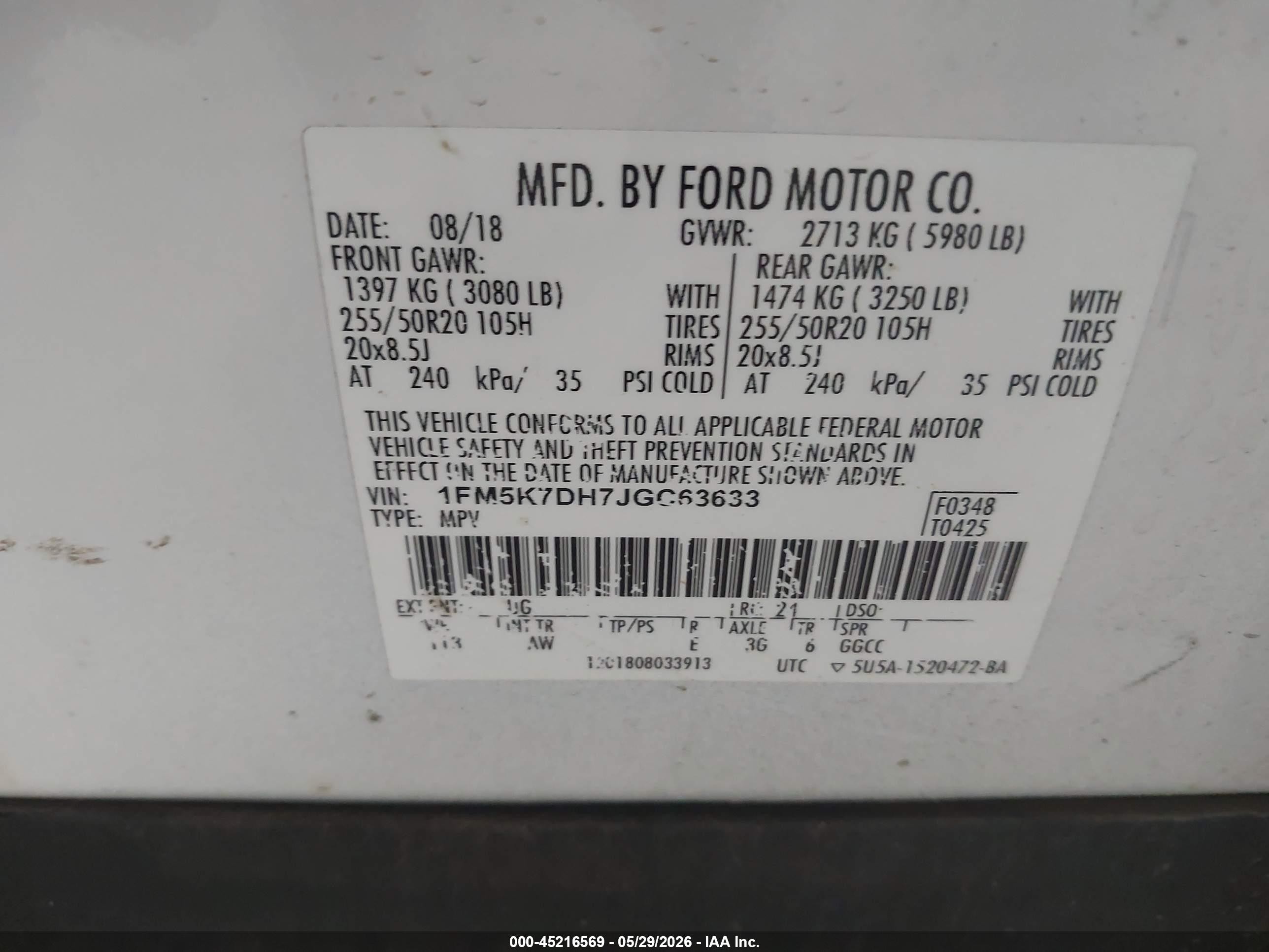2018 Ford Explorer Xlt Белый vin: 1FM5K7DH7JGC63633