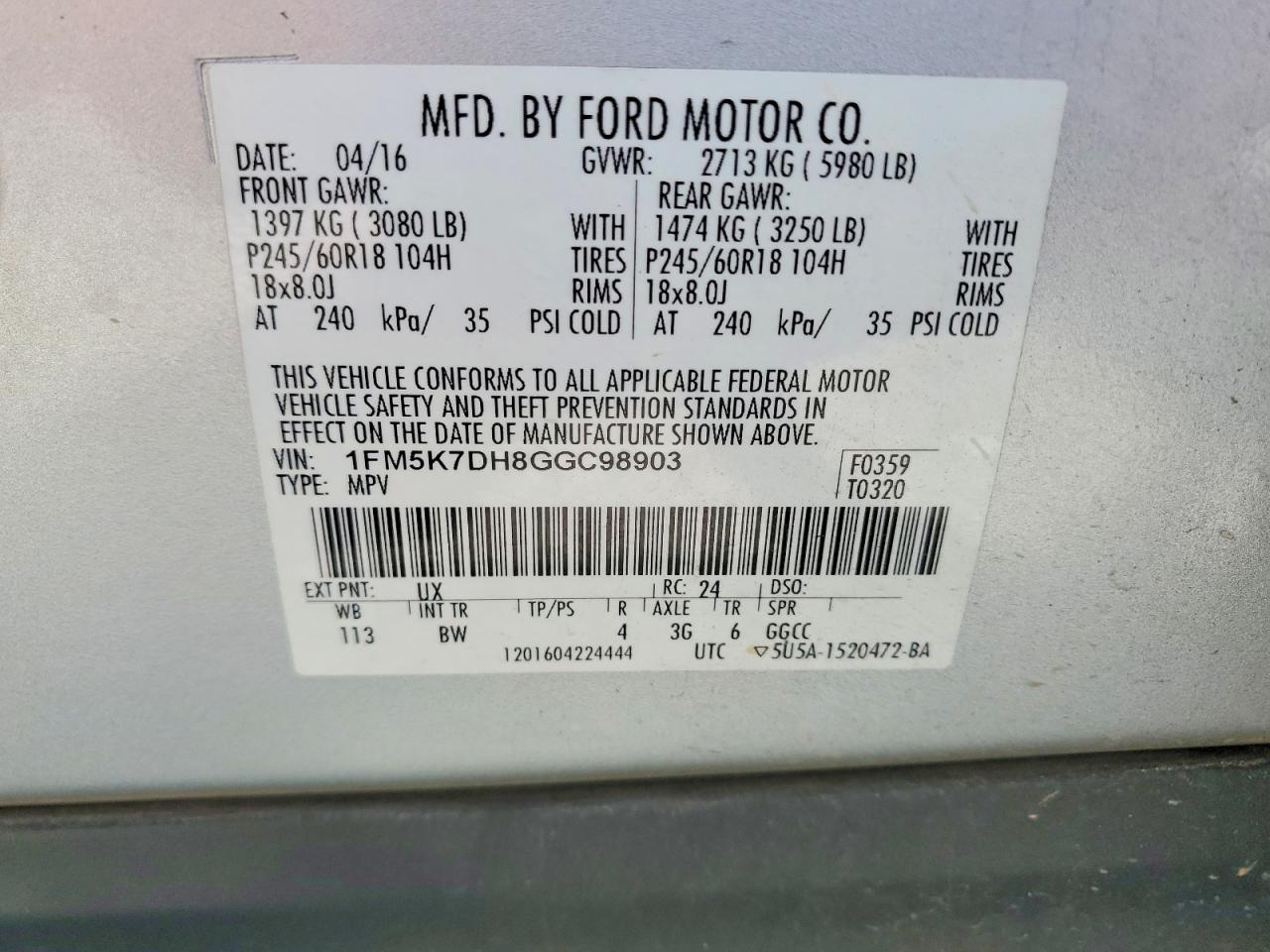 2016 Ford Explorer Xlt Silver vin: 1FM5K7DH8GGC98903