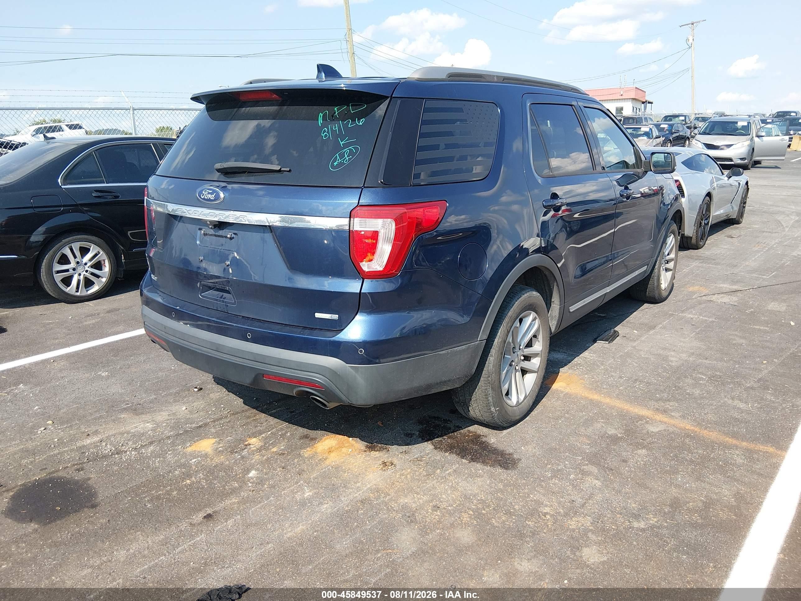 2017 Ford Explorer Xlt Синий vin: 1FM5K7DH9HGC54037