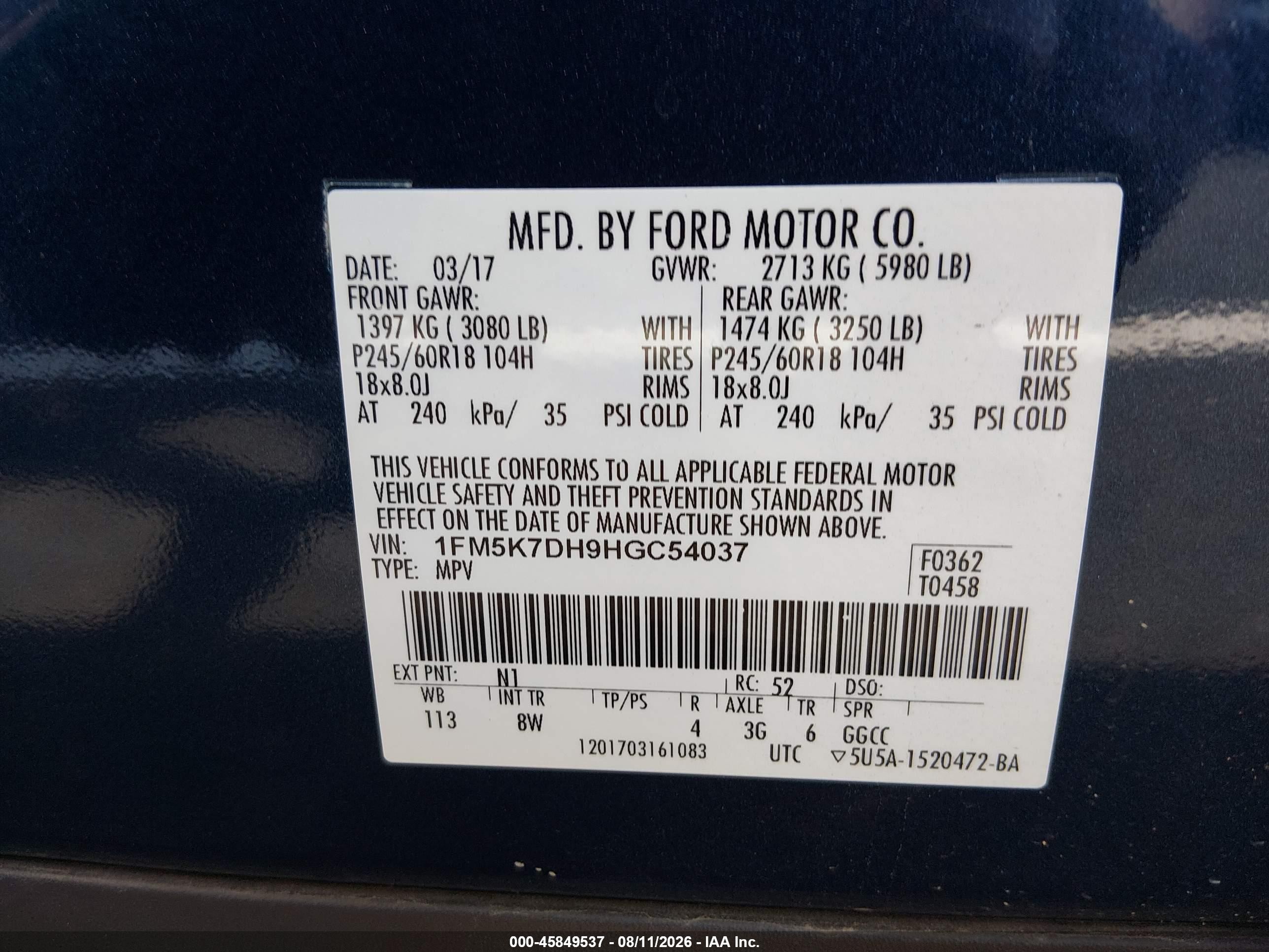 2017 Ford Explorer Xlt Синий vin: 1FM5K7DH9HGC54037