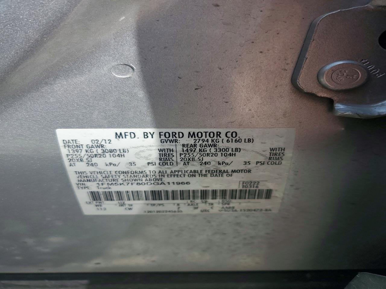 2013 Ford Explorer Limited Silver vin: 1FM5K7F80DGA11966