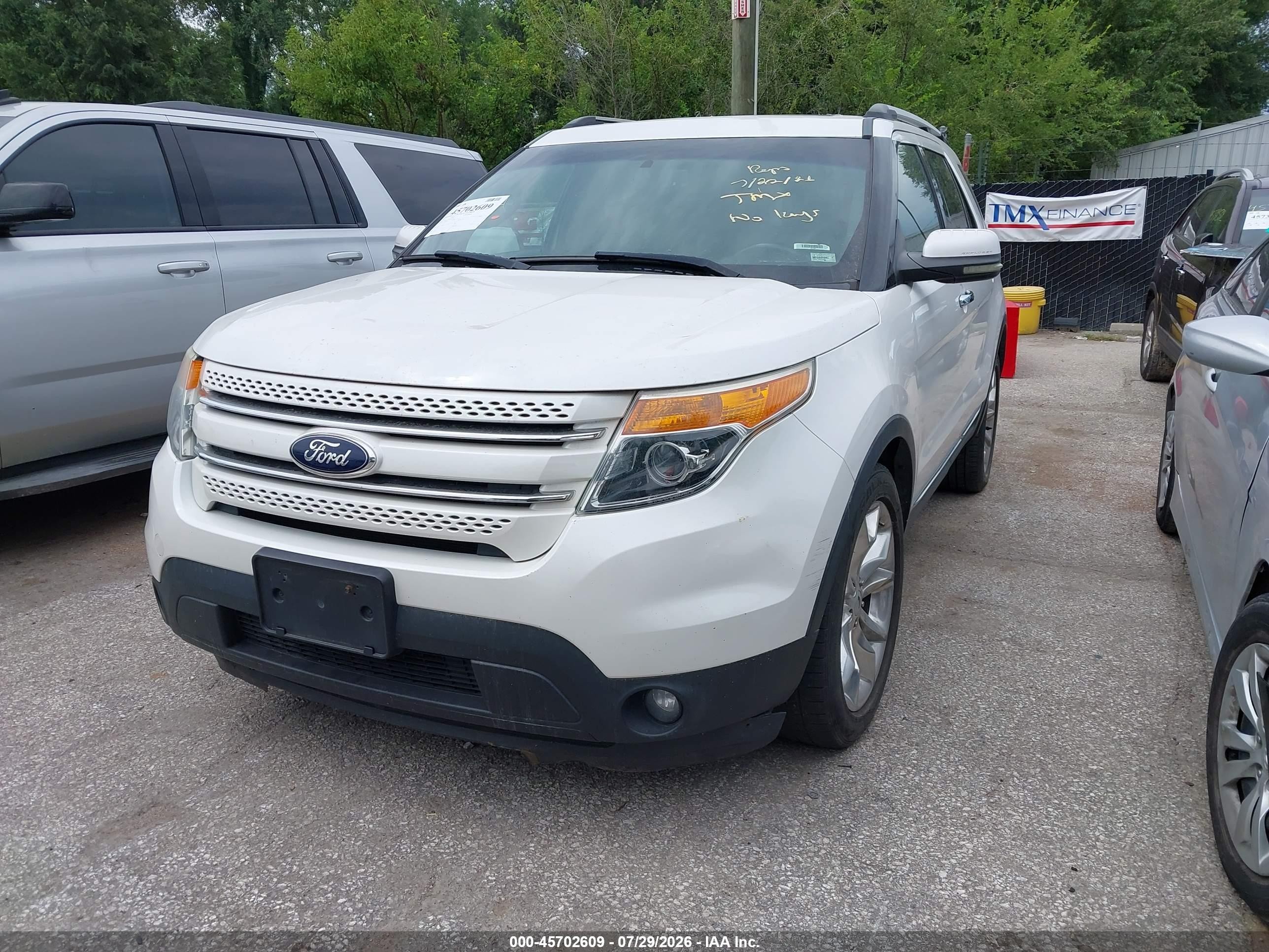 2013 Ford Explorer Limited White vin: 1FM5K7F80DGA82987