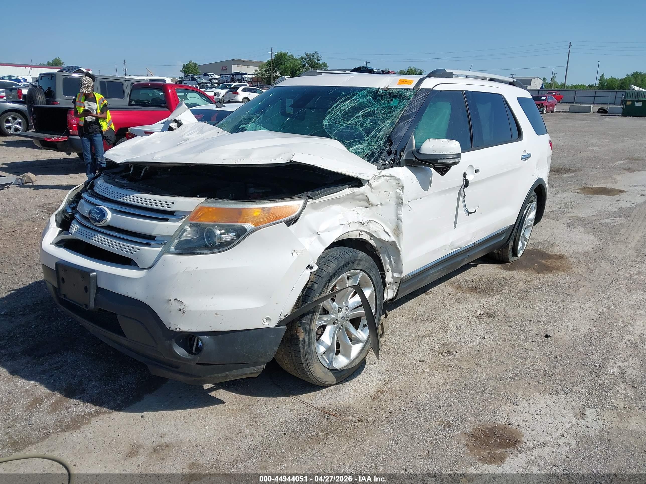 2015 Ford Explorer Limited White vin: 1FM5K7F80FGB55472