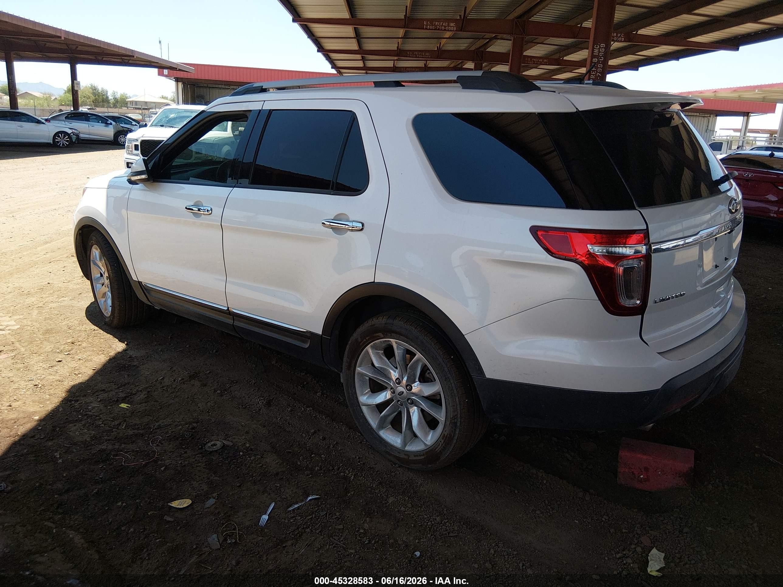 2015 Ford Explorer Limited White vin: 1FM5K7F80FGC38156