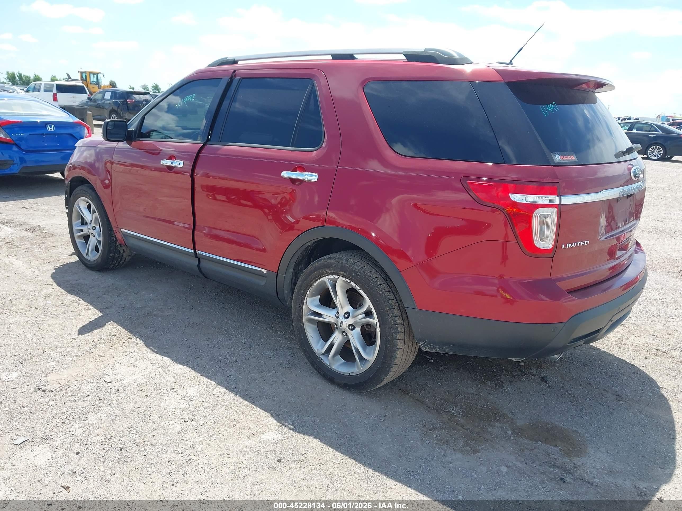 2013 Ford Explorer Limited Red vin: 1FM5K7F81DGA38786