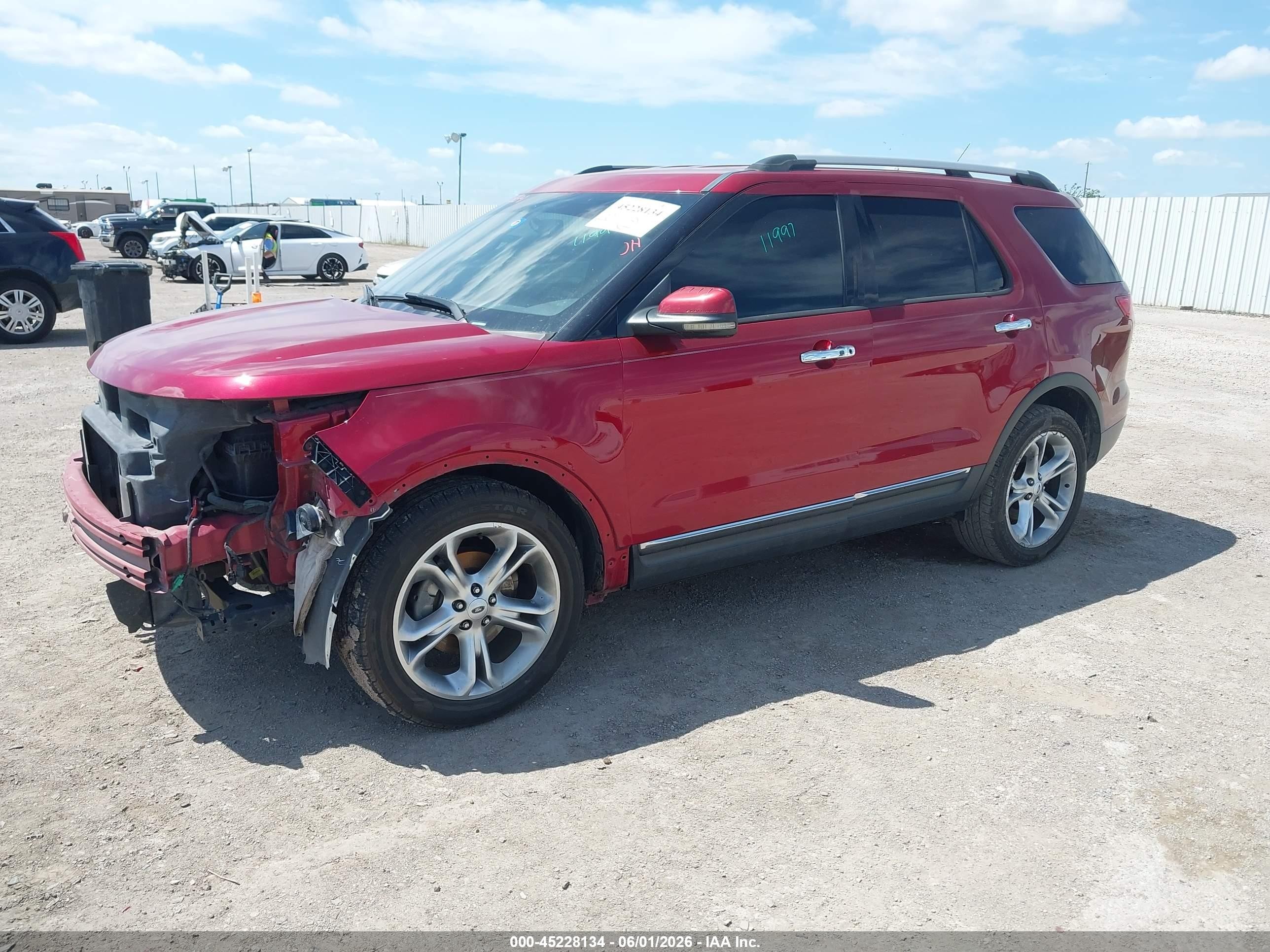 2013 Ford Explorer Limited Red vin: 1FM5K7F81DGA38786