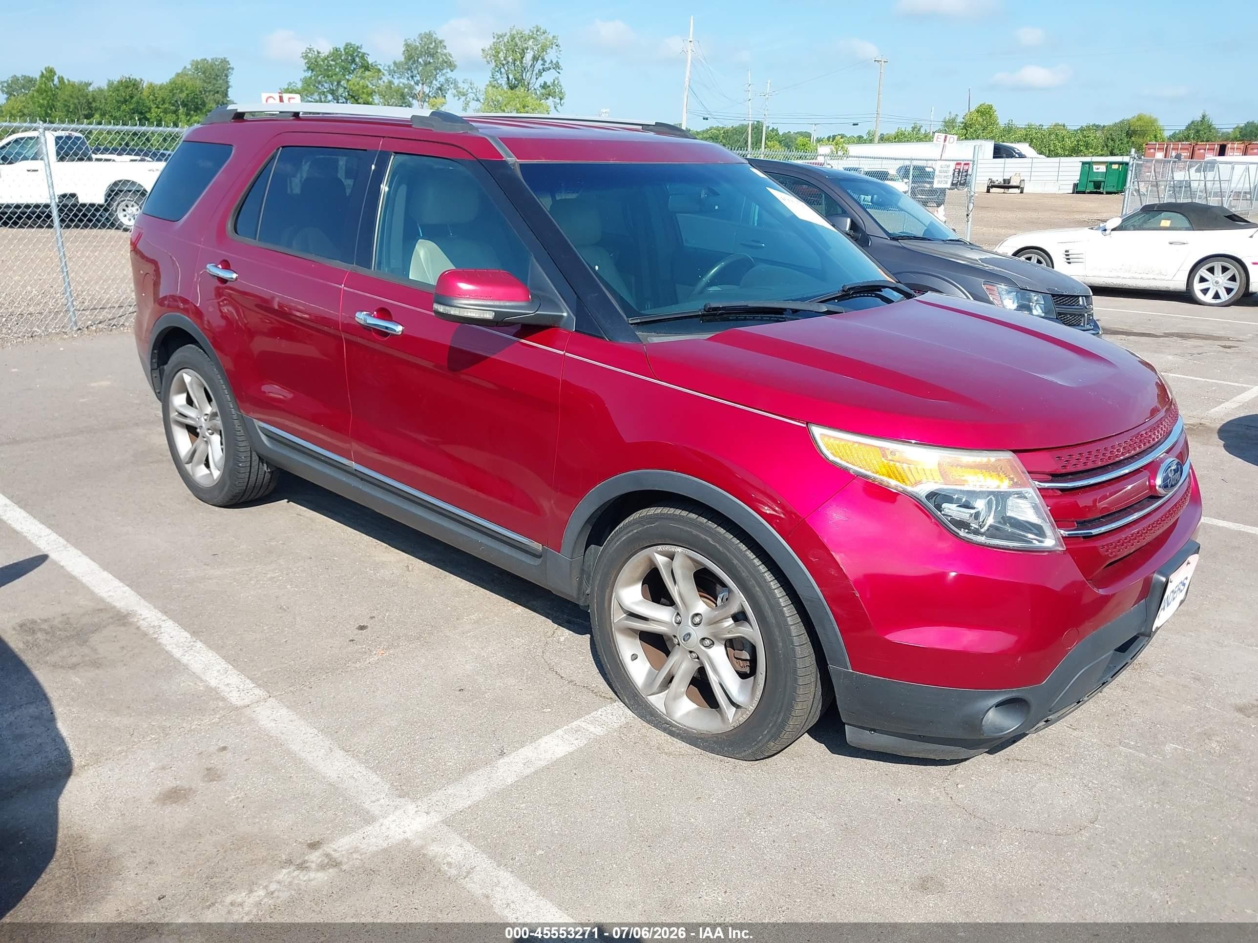 2013 Ford Explorer Limited Red vin: 1FM5K7F81DGA44166