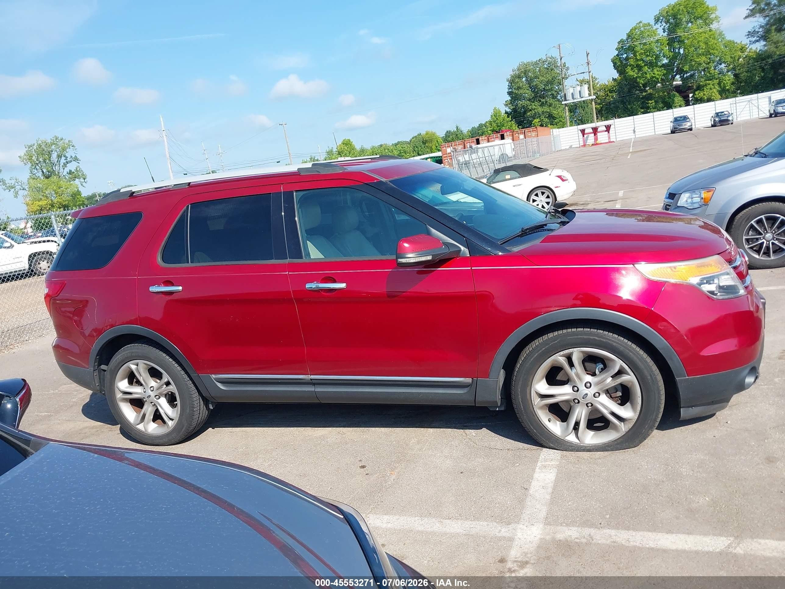 2013 Ford Explorer Limited Red vin: 1FM5K7F81DGA44166