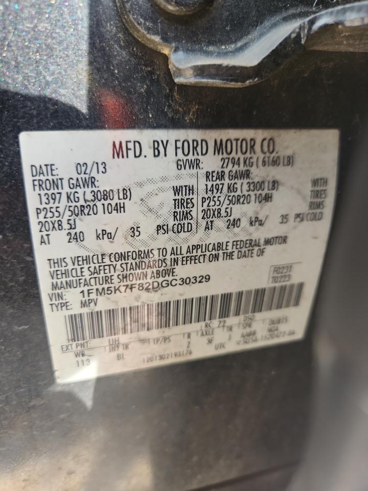 2013 Ford Explorer Limited Black vin: 1FM5K7F82DGC30329