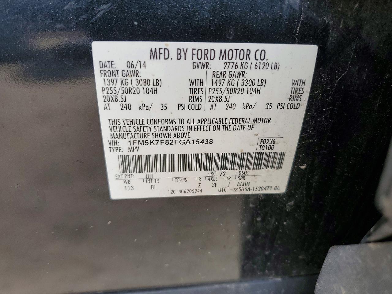 2015 Ford Explorer Limited Black vin: 1FM5K7F82FGA15438