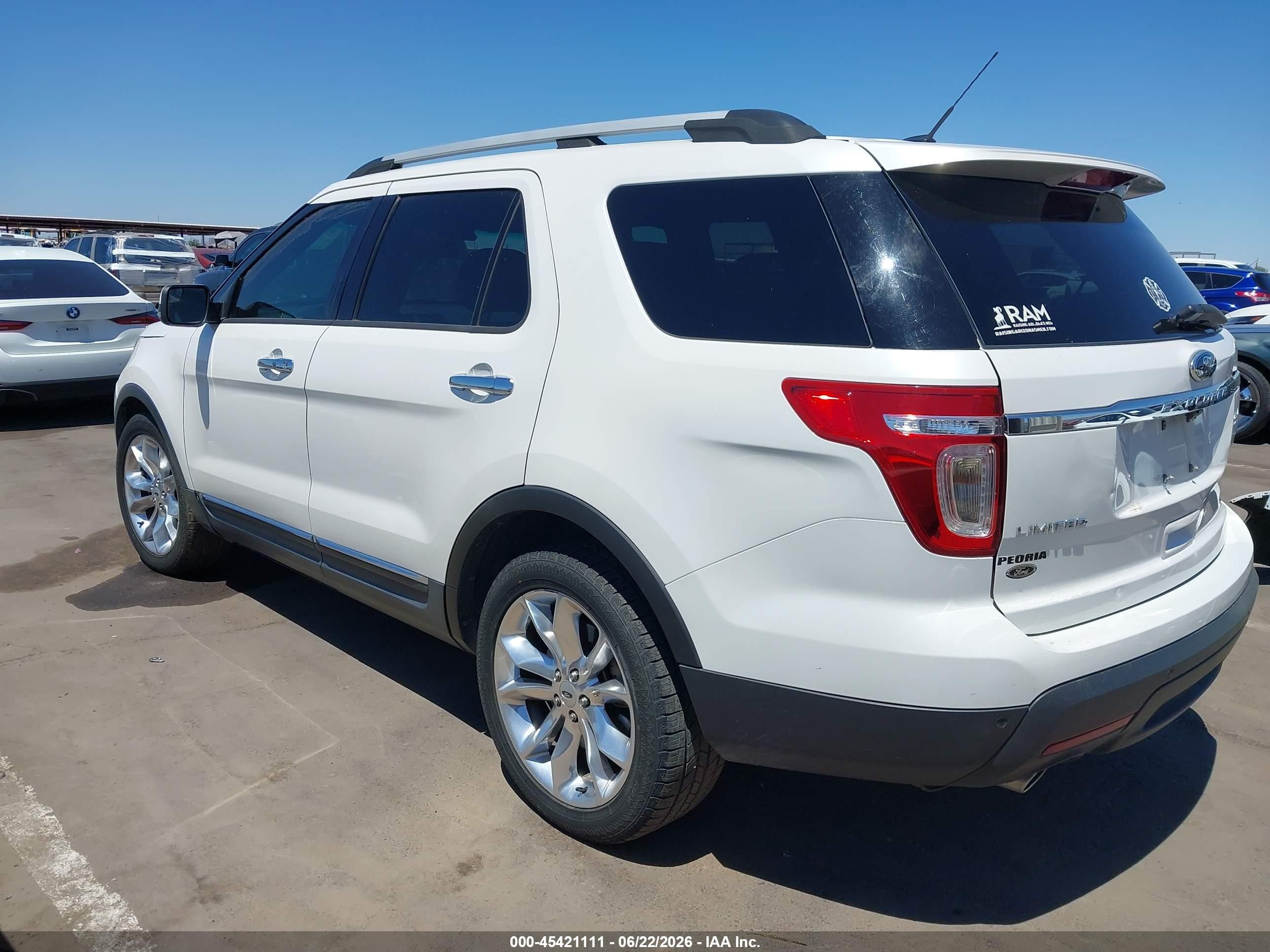 2013 Ford Explorer Limited White vin: 1FM5K7F83DGB27677