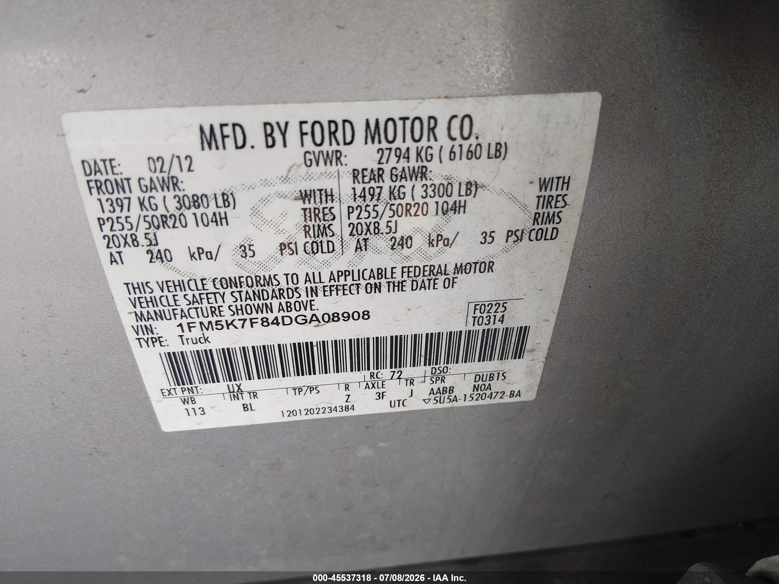 2013 Ford Explorer Limited Silver vin: 1FM5K7F84DGA08908