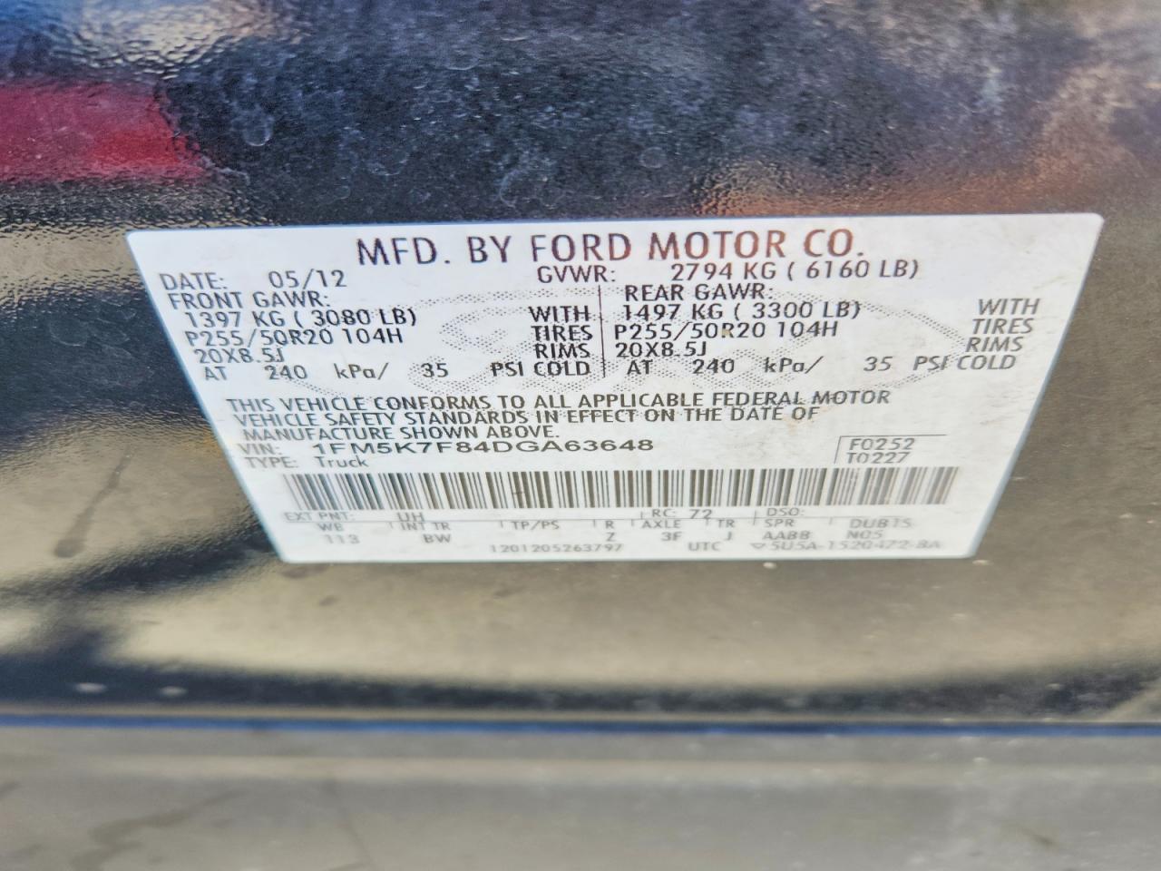 2013 Ford Explorer Limited Черный vin: 1FM5K7F84DGA63648