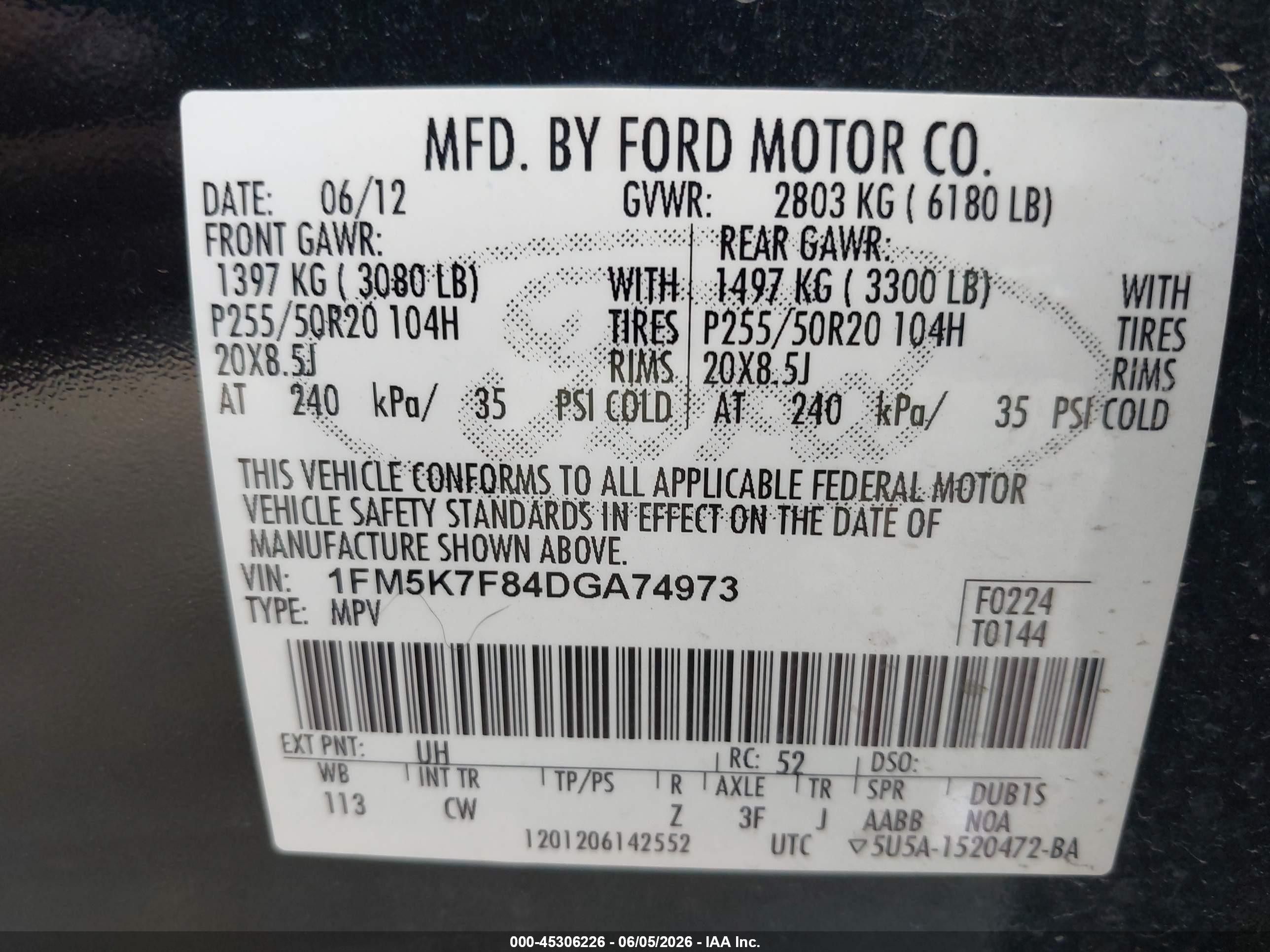 2013 Ford Explorer Limited Black vin: 1FM5K7F84DGA74973