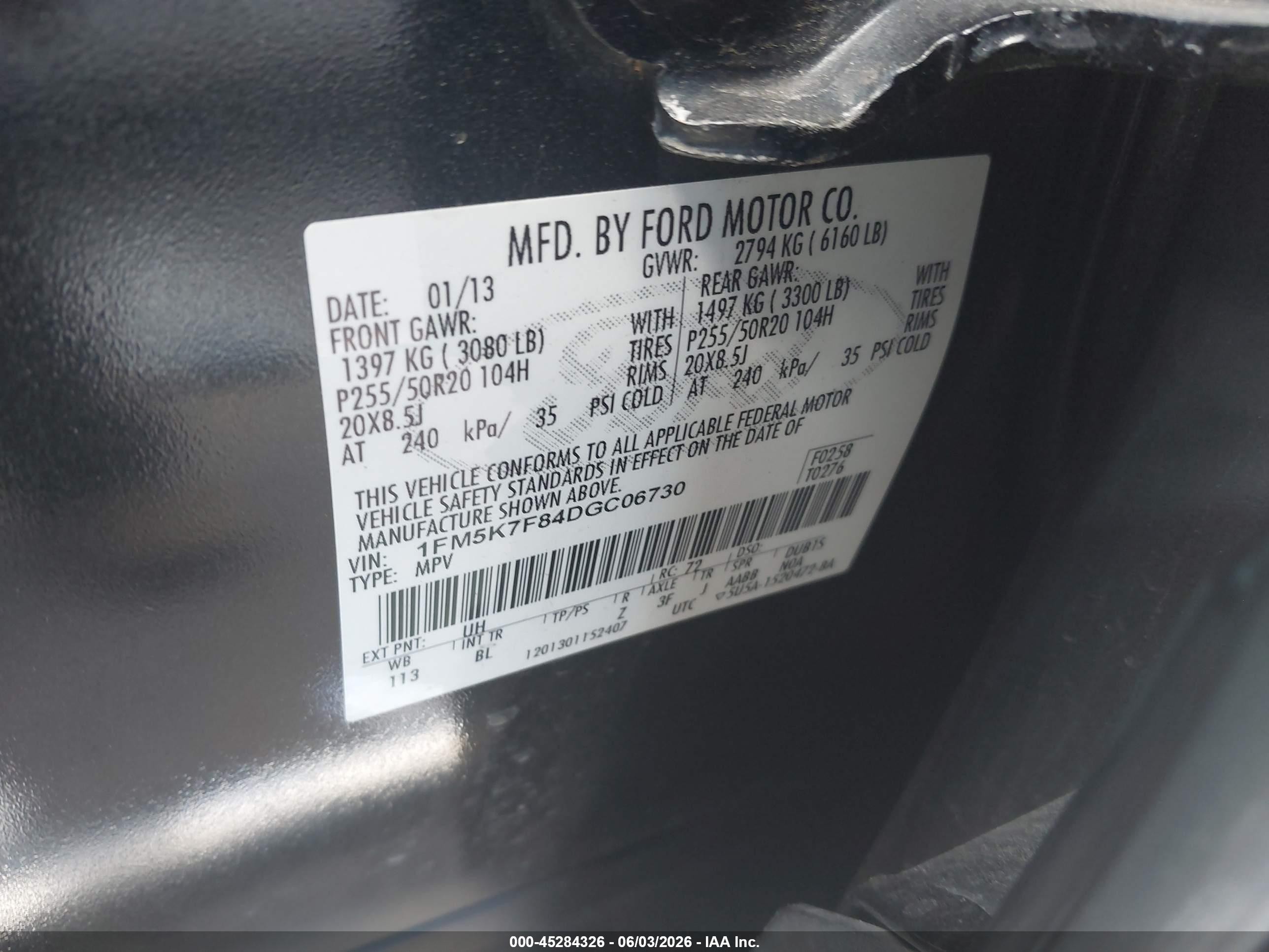 2013 Ford Explorer Limited Black vin: 1FM5K7F84DGC06730