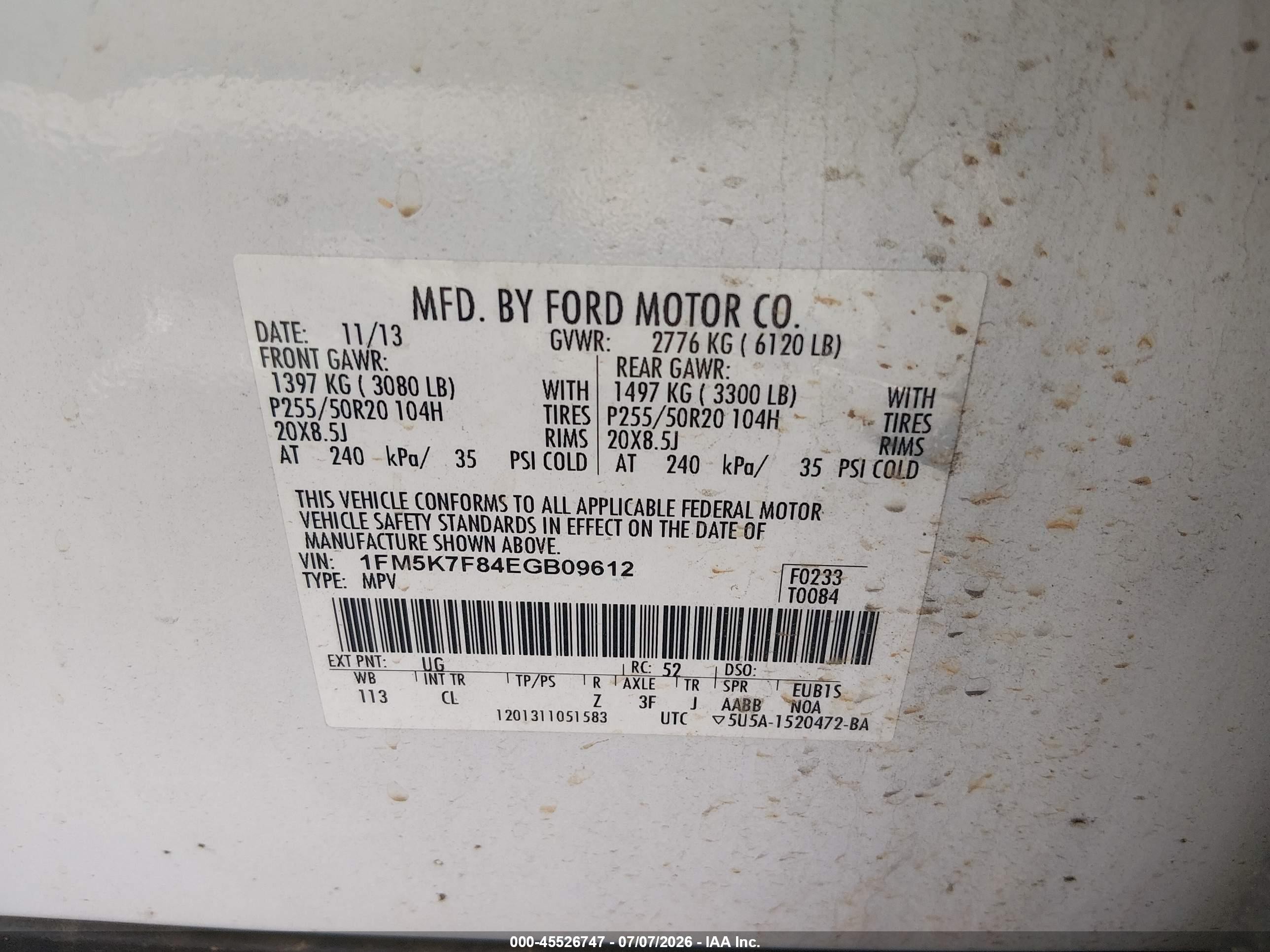 2014 Ford Explorer Limited White vin: 1FM5K7F84EGB09612