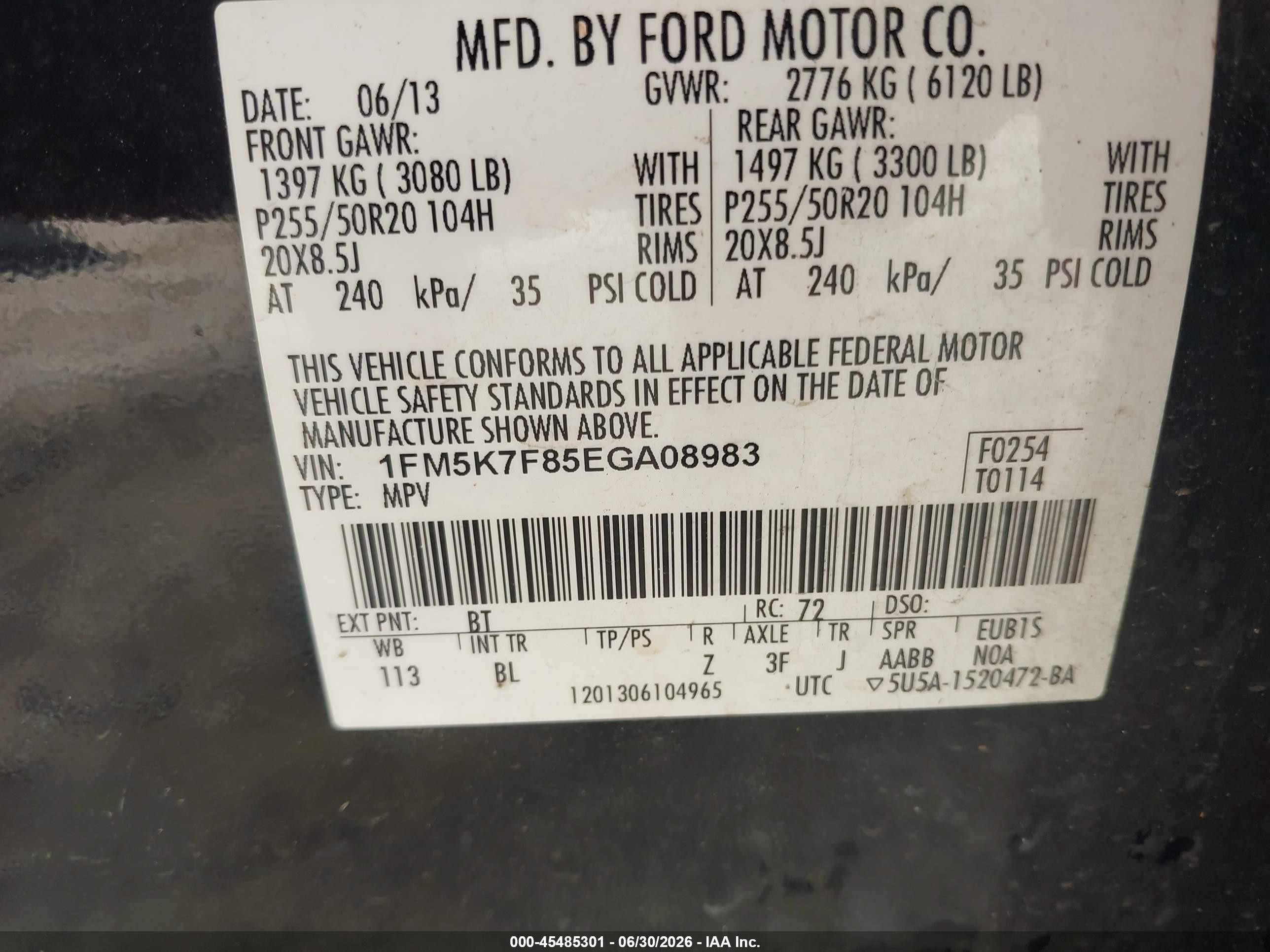 2014 Ford Explorer Limited Gray vin: 1FM5K7F85EGA08983