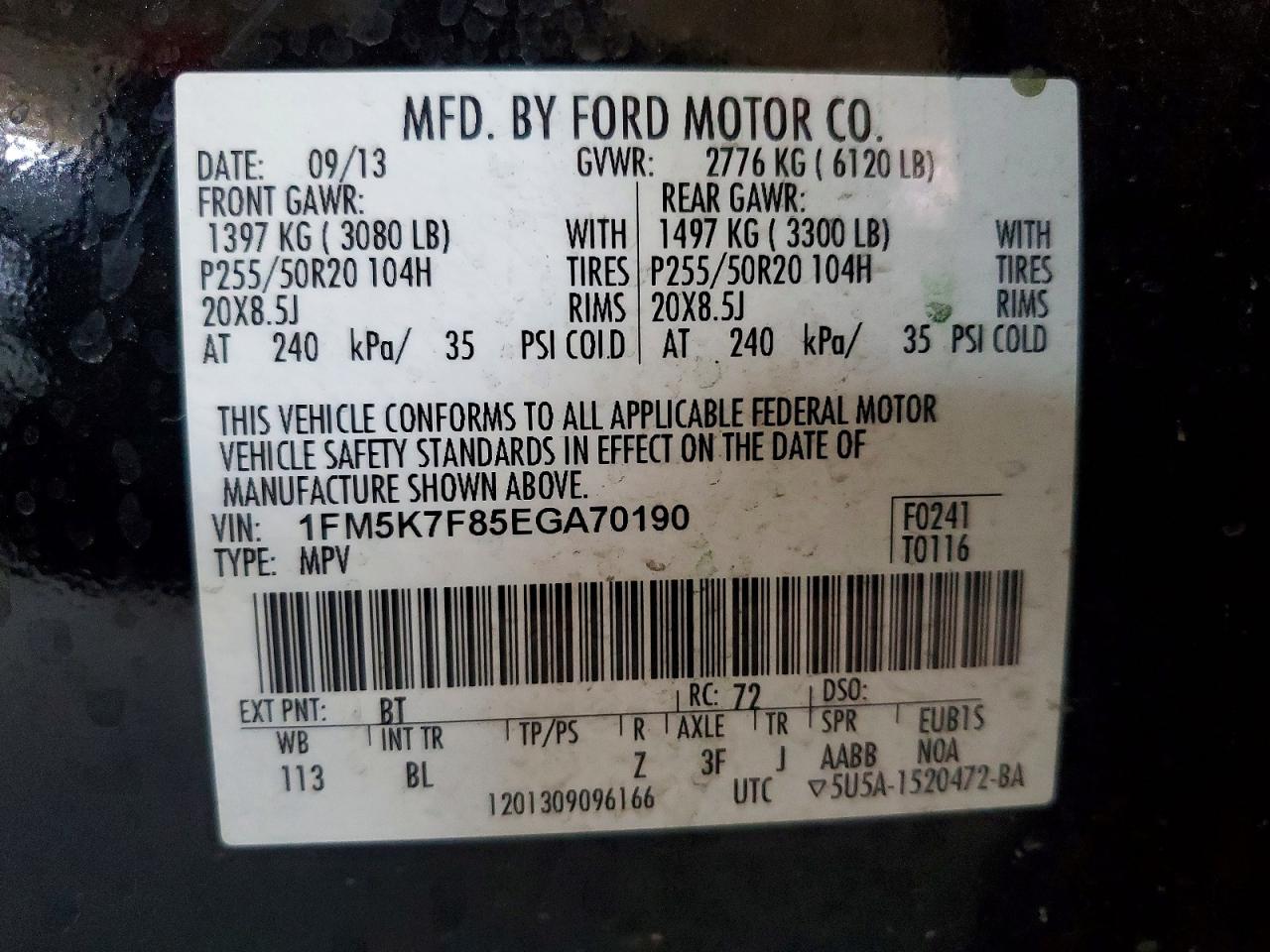 2014 Ford Explorer Limited Black vin: 1FM5K7F85EGA70190