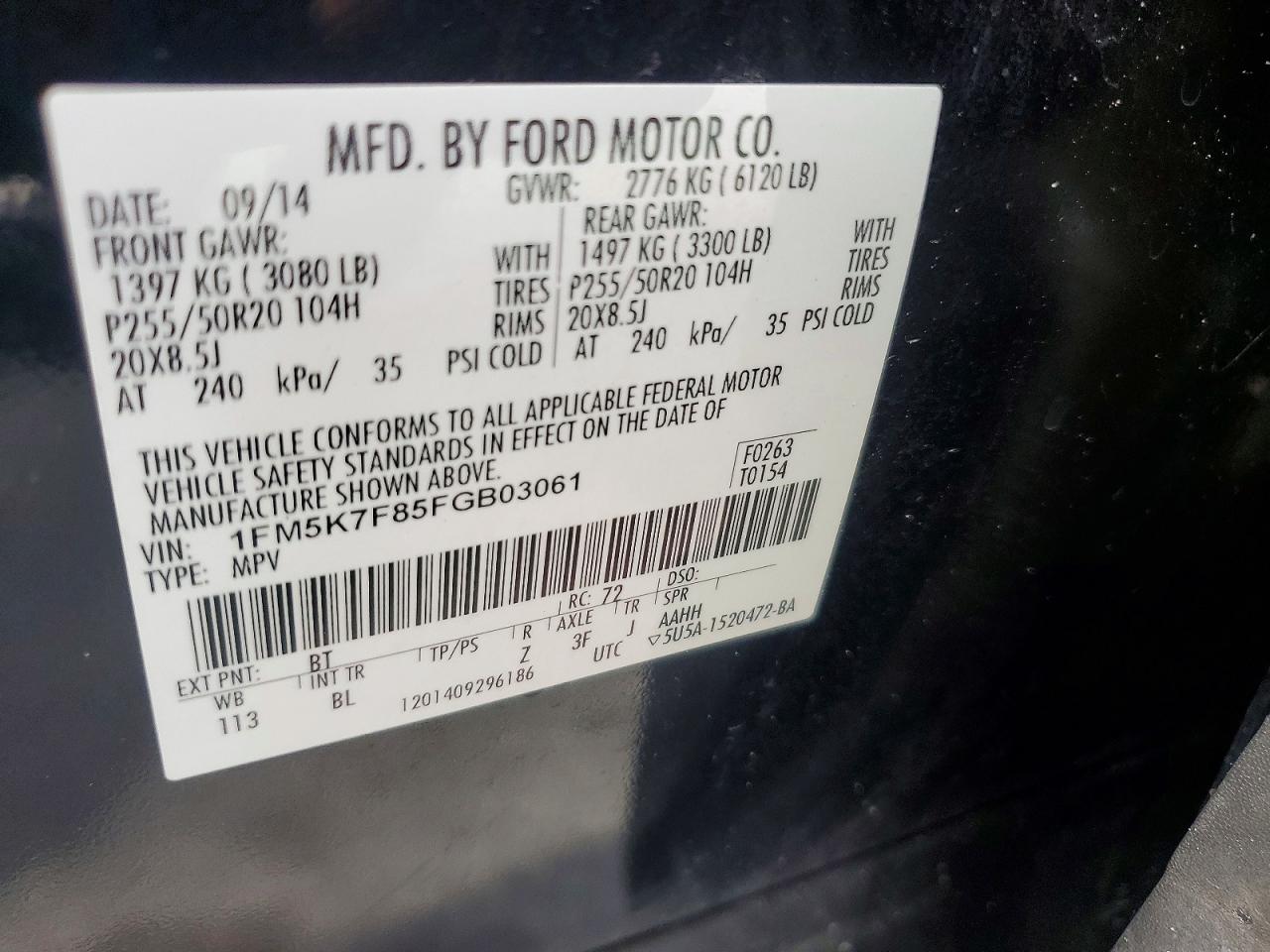 2015 Ford Explorer Limited Black vin: 1FM5K7F85FGB03061
