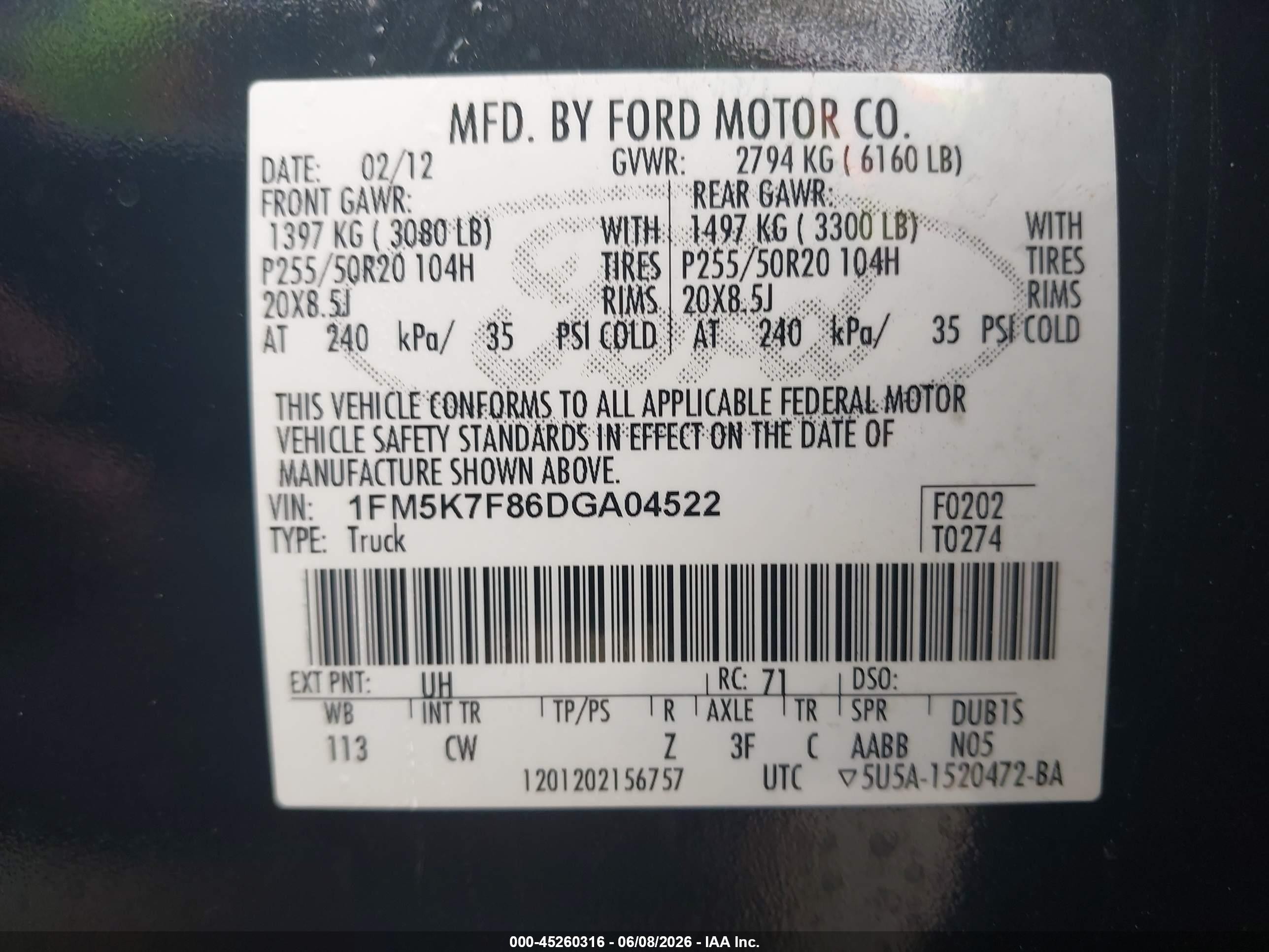 2013 Ford Explorer Limited Черный vin: 1FM5K7F86DGA04522