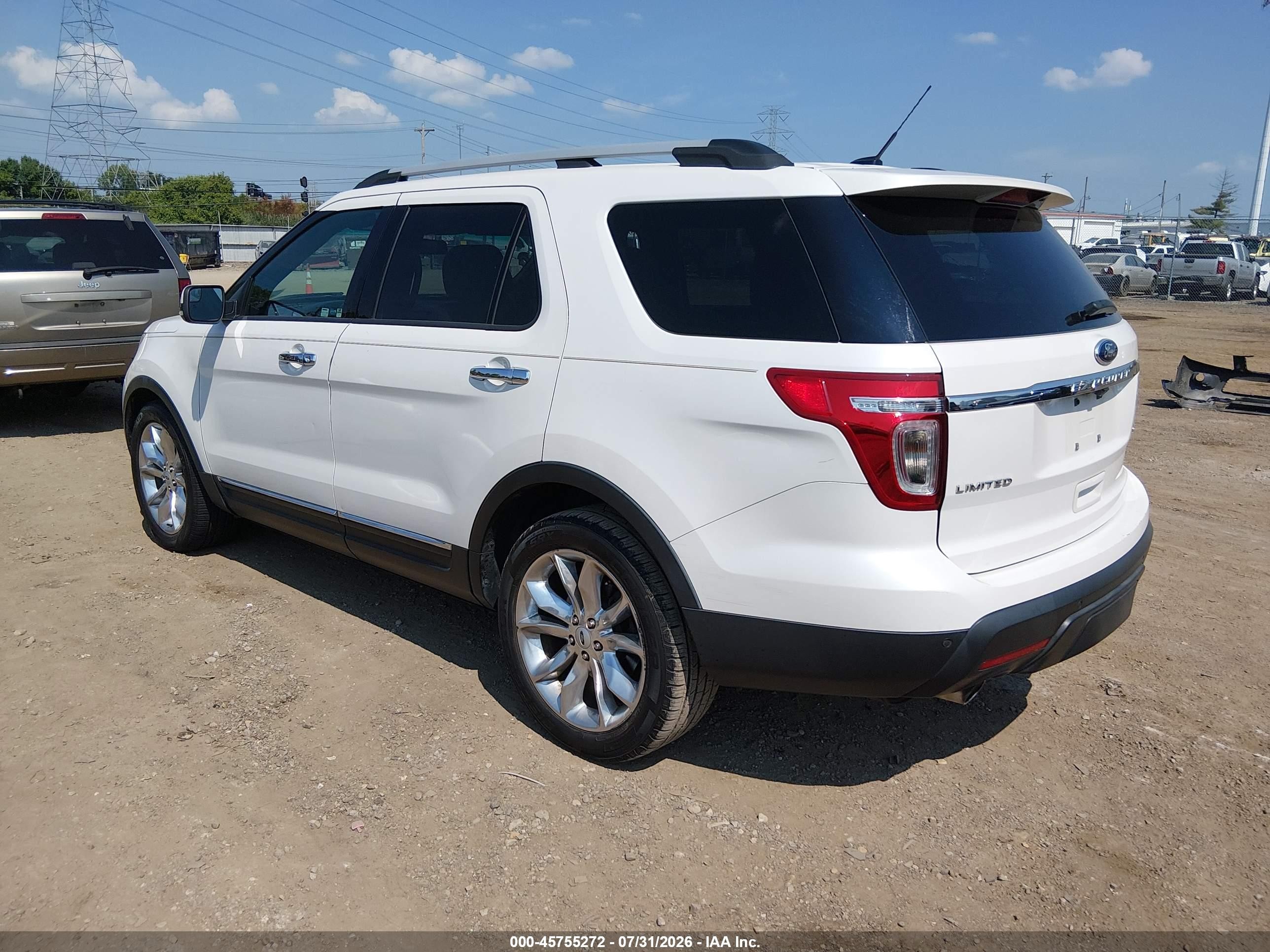 2013 Ford Explorer Limited White vin: 1FM5K7F86DGA11695