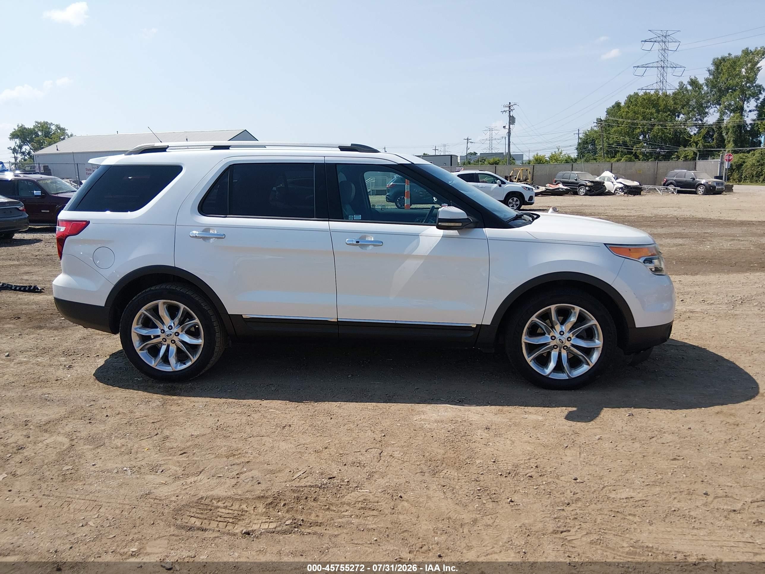 2013 Ford Explorer Limited White vin: 1FM5K7F86DGA11695