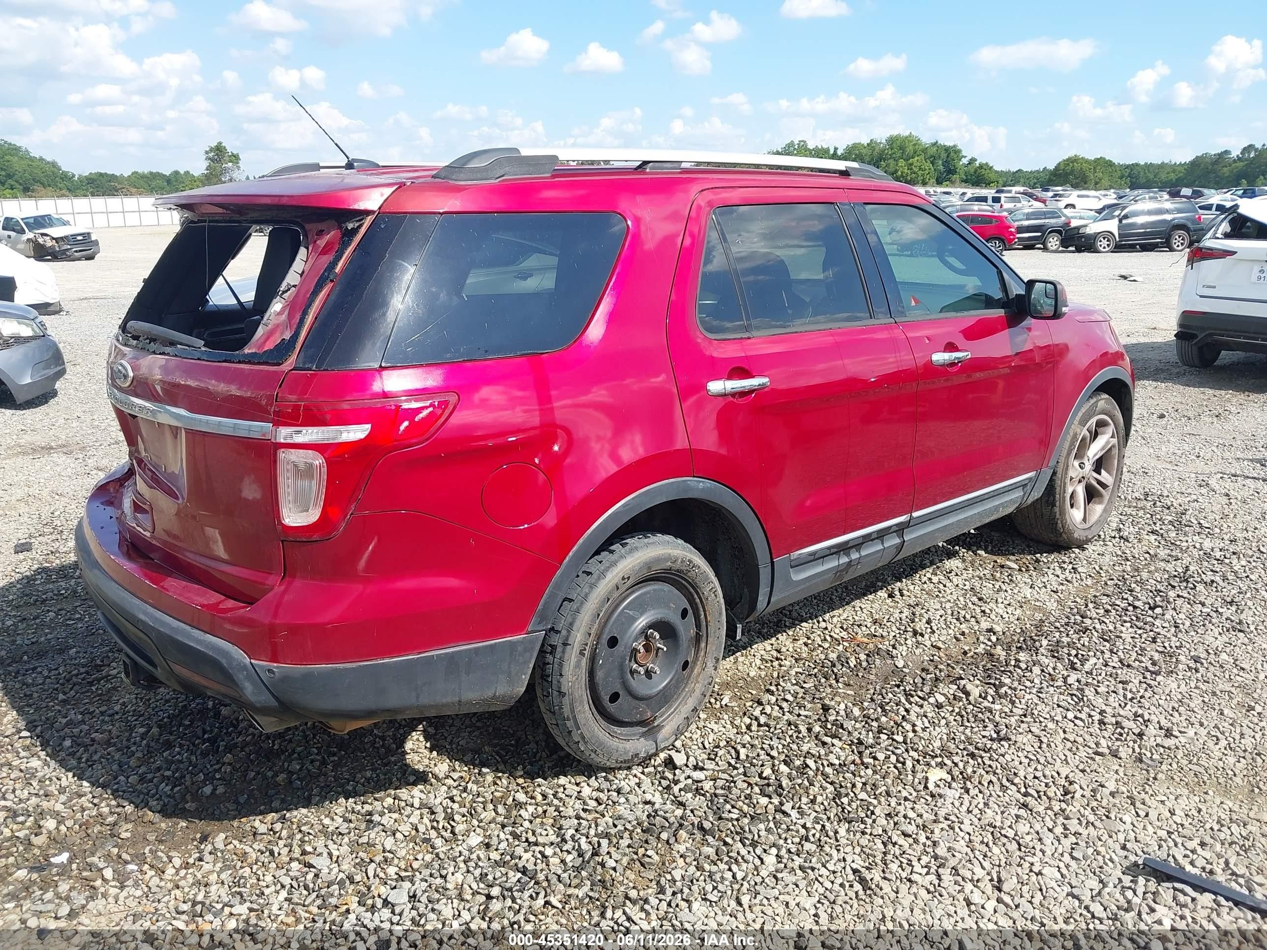 2013 Ford Explorer Limited Red vin: 1FM5K7F86DGC11623