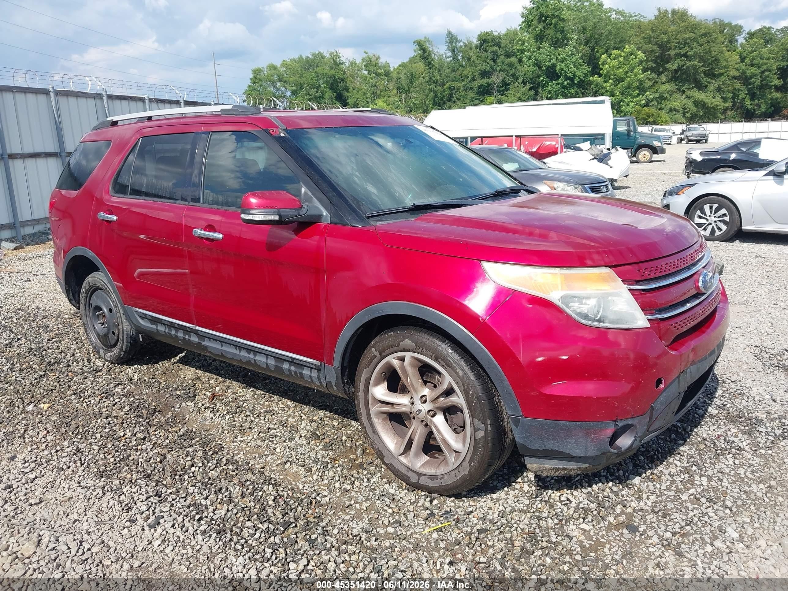 2013 Ford Explorer Limited Red vin: 1FM5K7F86DGC11623