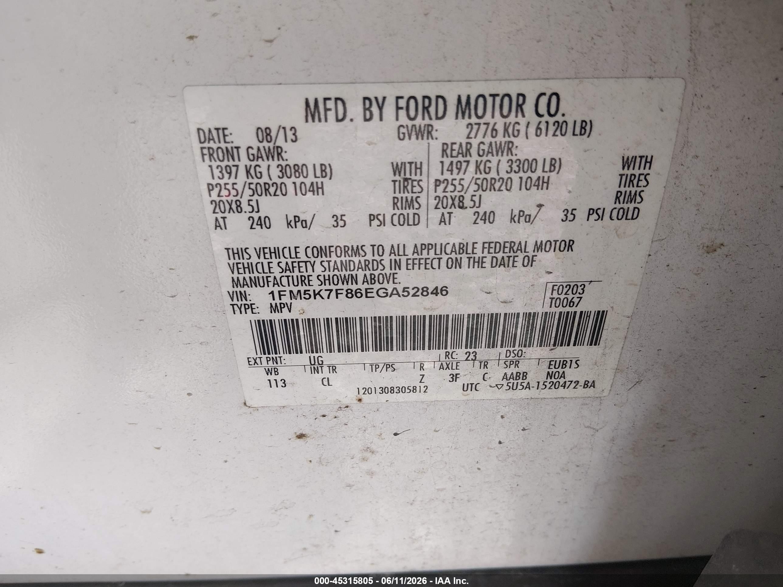 2014 Ford Explorer Limited White vin: 1FM5K7F86EGA52846