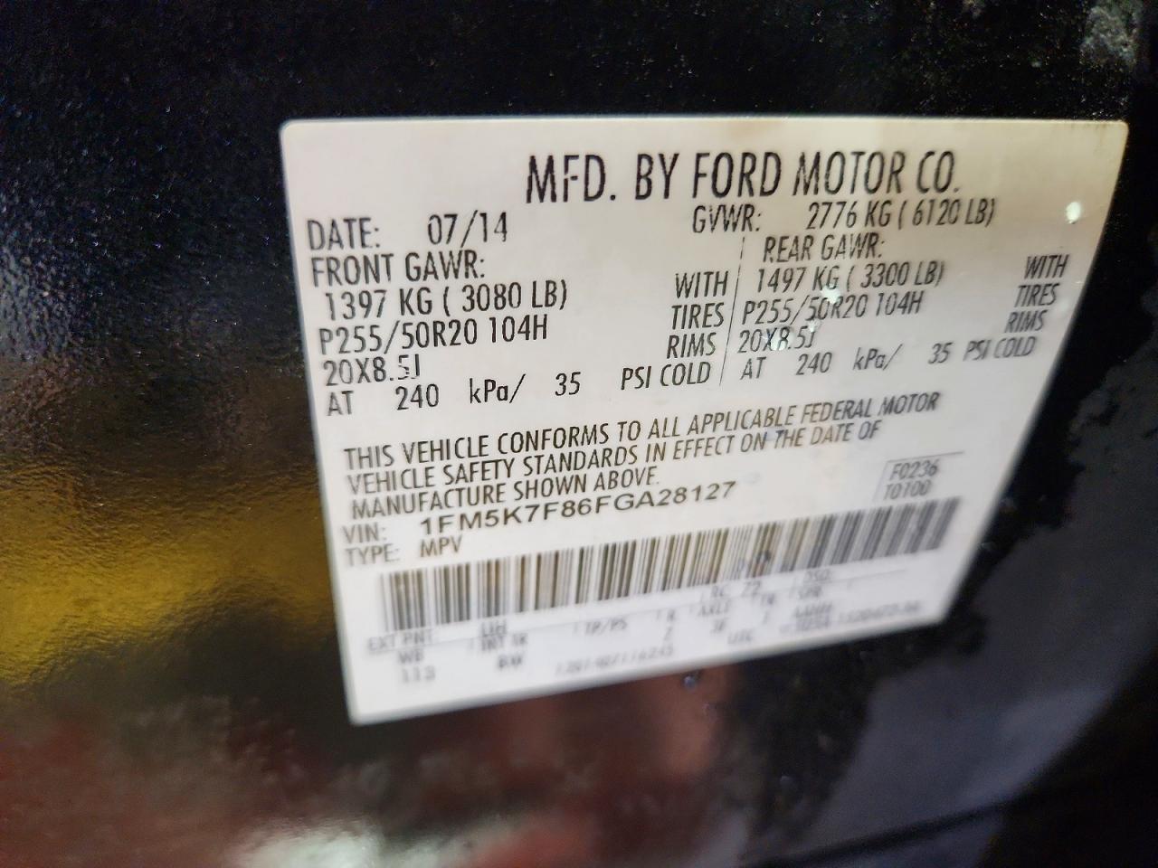 2015 Ford Explorer Limited Black vin: 1FM5K7F86FGA28127