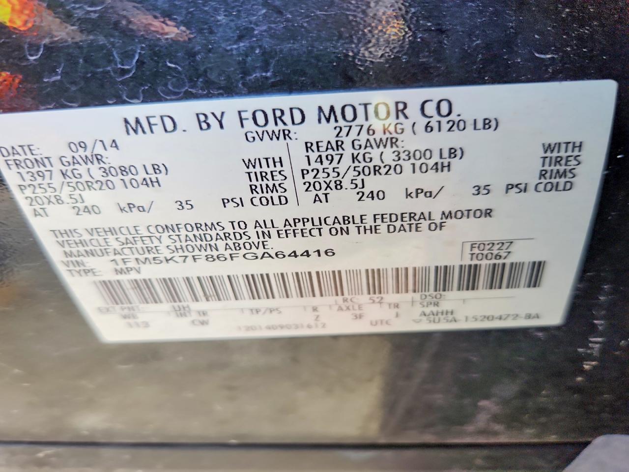 2015 Ford Explorer Limited Черный vin: 1FM5K7F86FGA64416