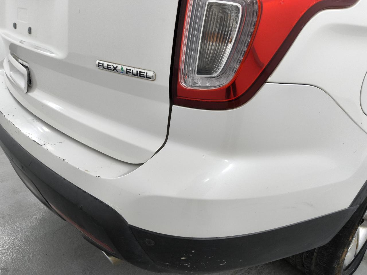 2015 Ford Explorer Limited White vin: 1FM5K7F86FGA70877 Damage: Rear Bumper, Previous Repair, Substandard Repair