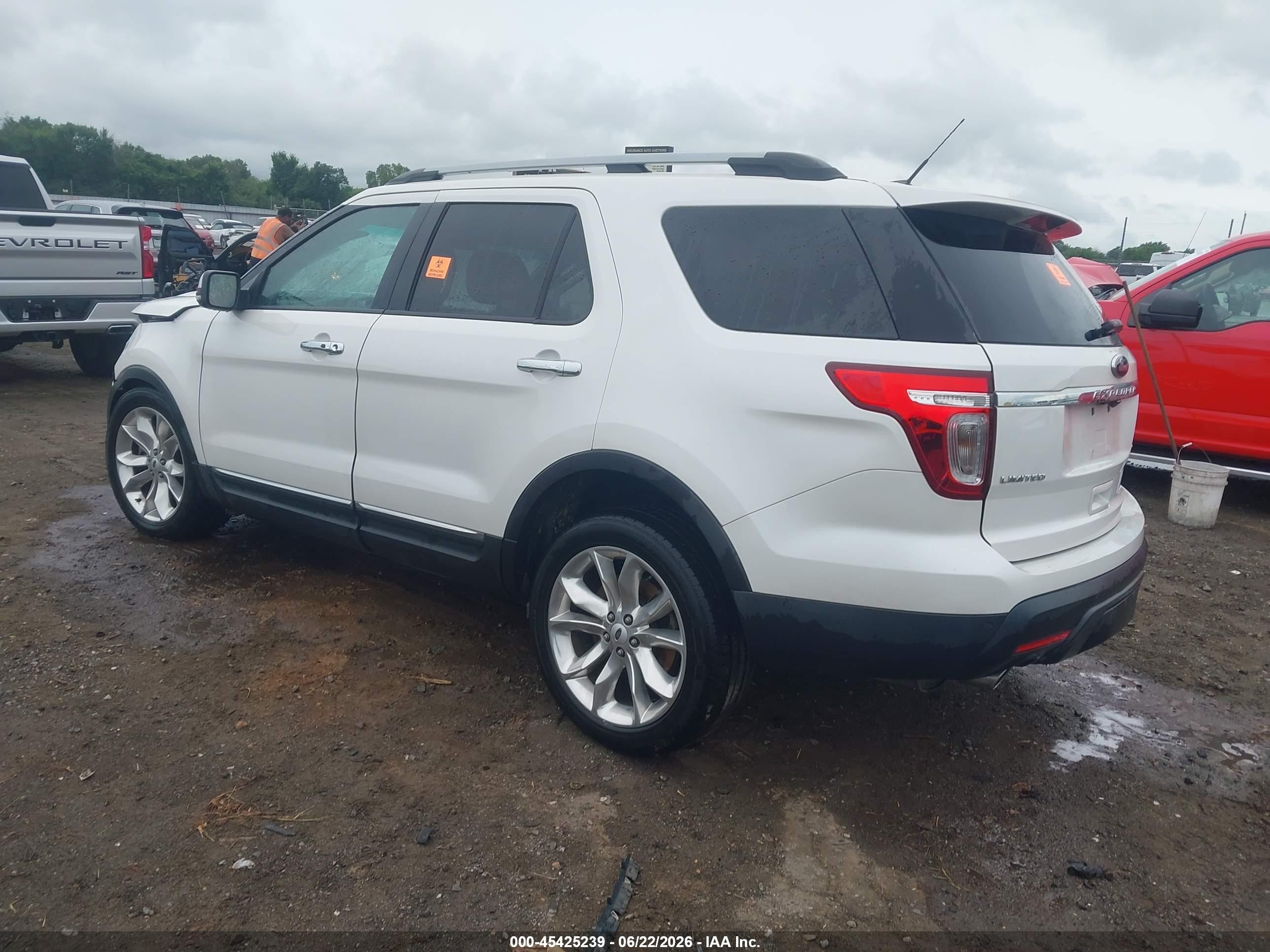 2015 Ford Explorer Limited White vin: 1FM5K7F86FGC57584