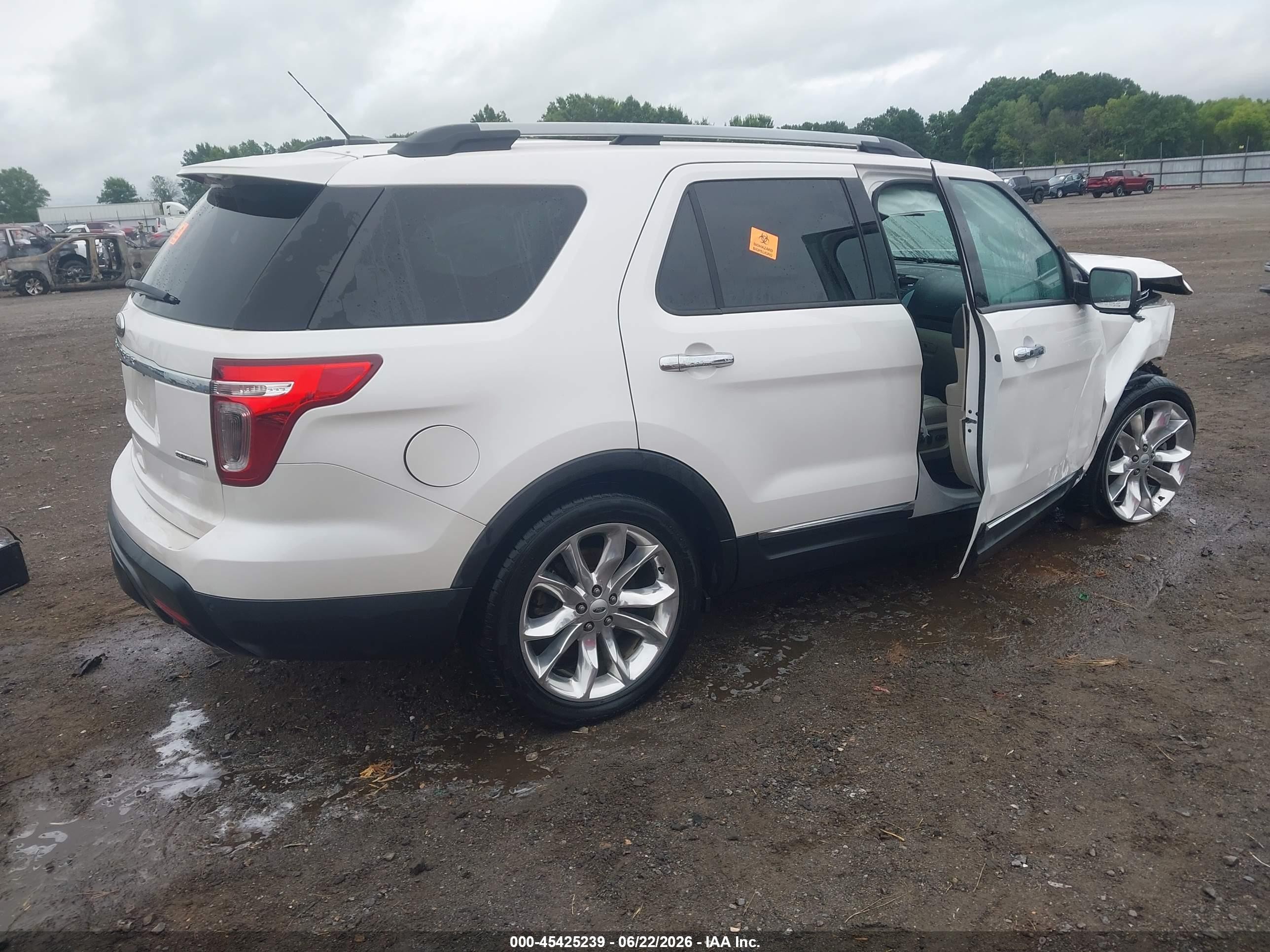 2015 Ford Explorer Limited White vin: 1FM5K7F86FGC57584