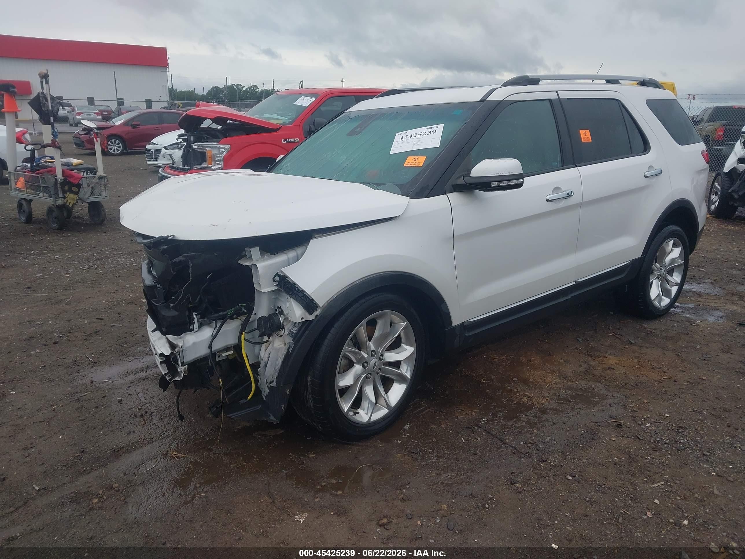 2015 Ford Explorer Limited White vin: 1FM5K7F86FGC57584