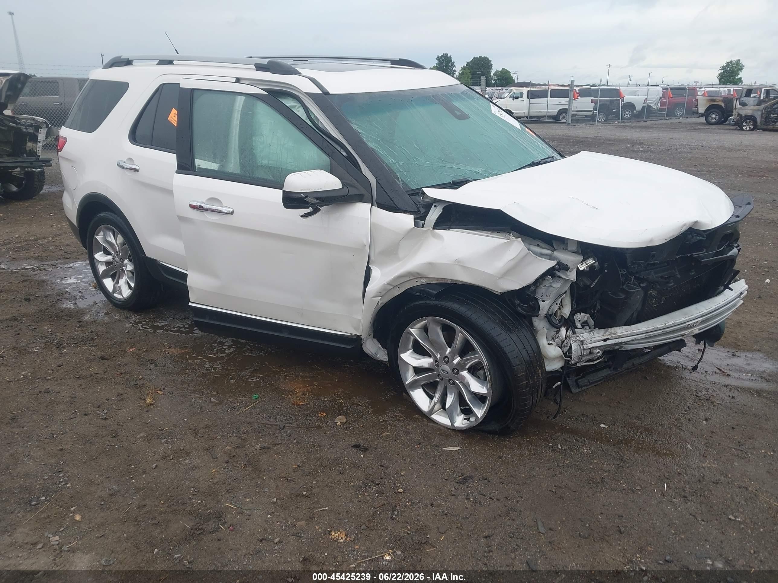 2015 Ford Explorer Limited White vin: 1FM5K7F86FGC57584