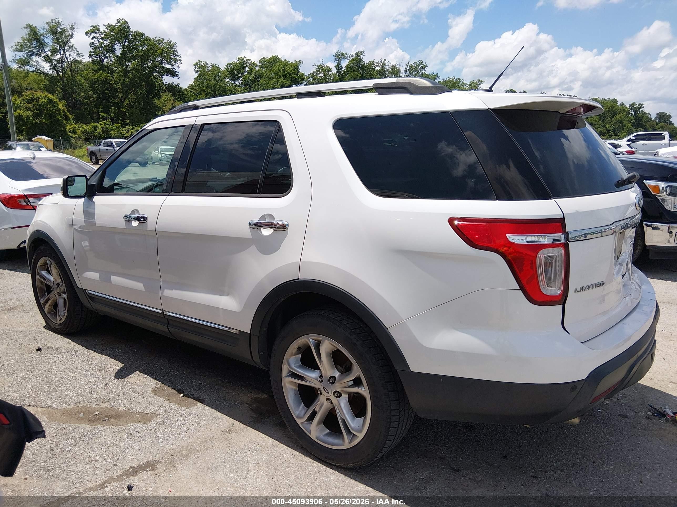 2013 Ford Explorer Limited White vin: 1FM5K7F87DGA24391