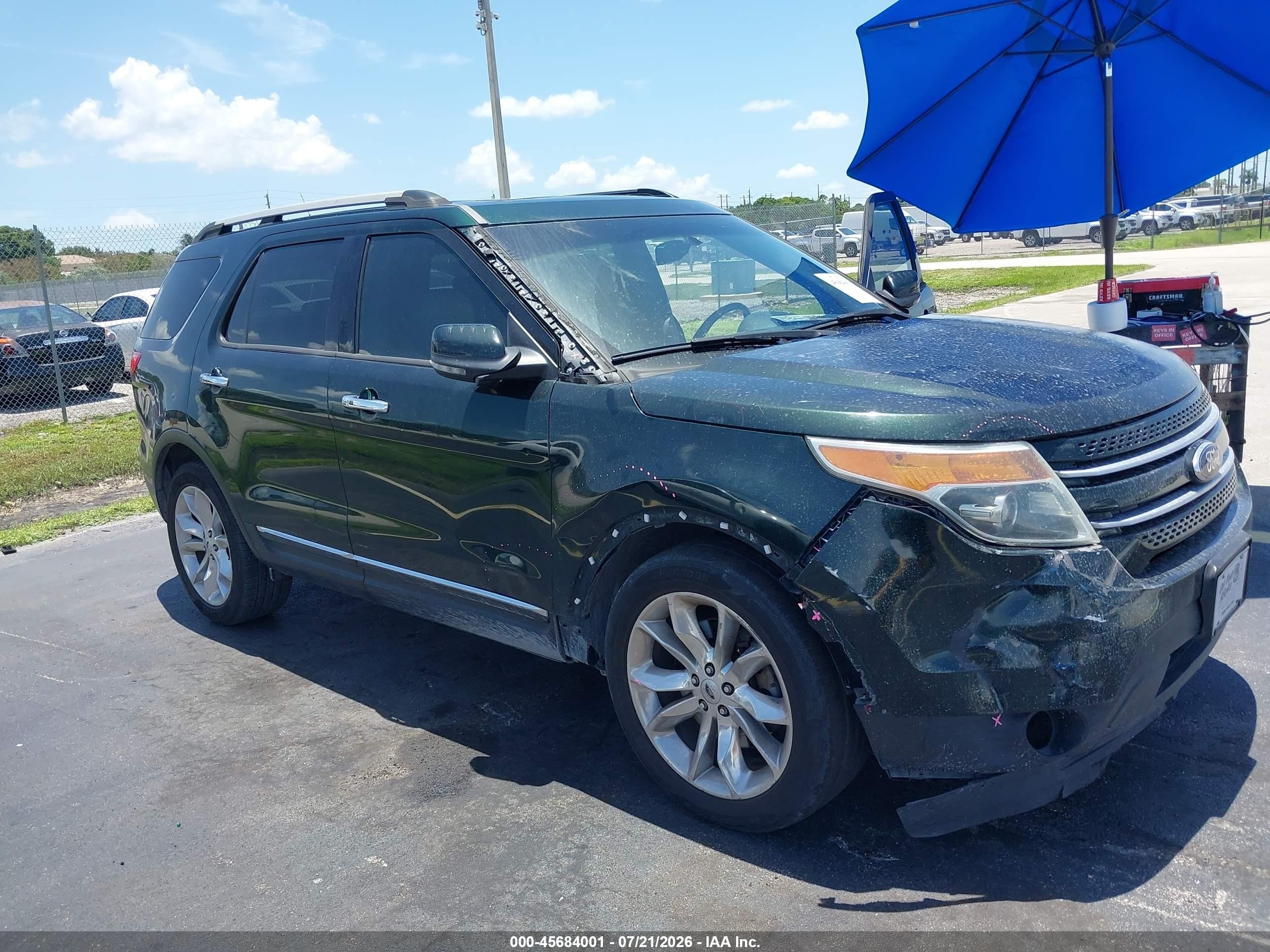 2013 Ford Explorer Limited Green vin: 1FM5K7F87DGB77112