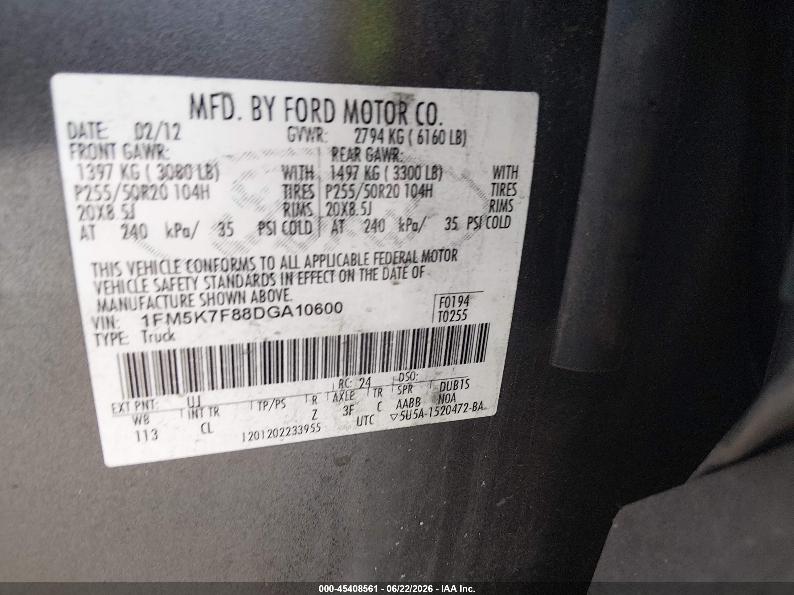 2013 Ford Explorer Limited Gray vin: 1FM5K7F88DGA10600