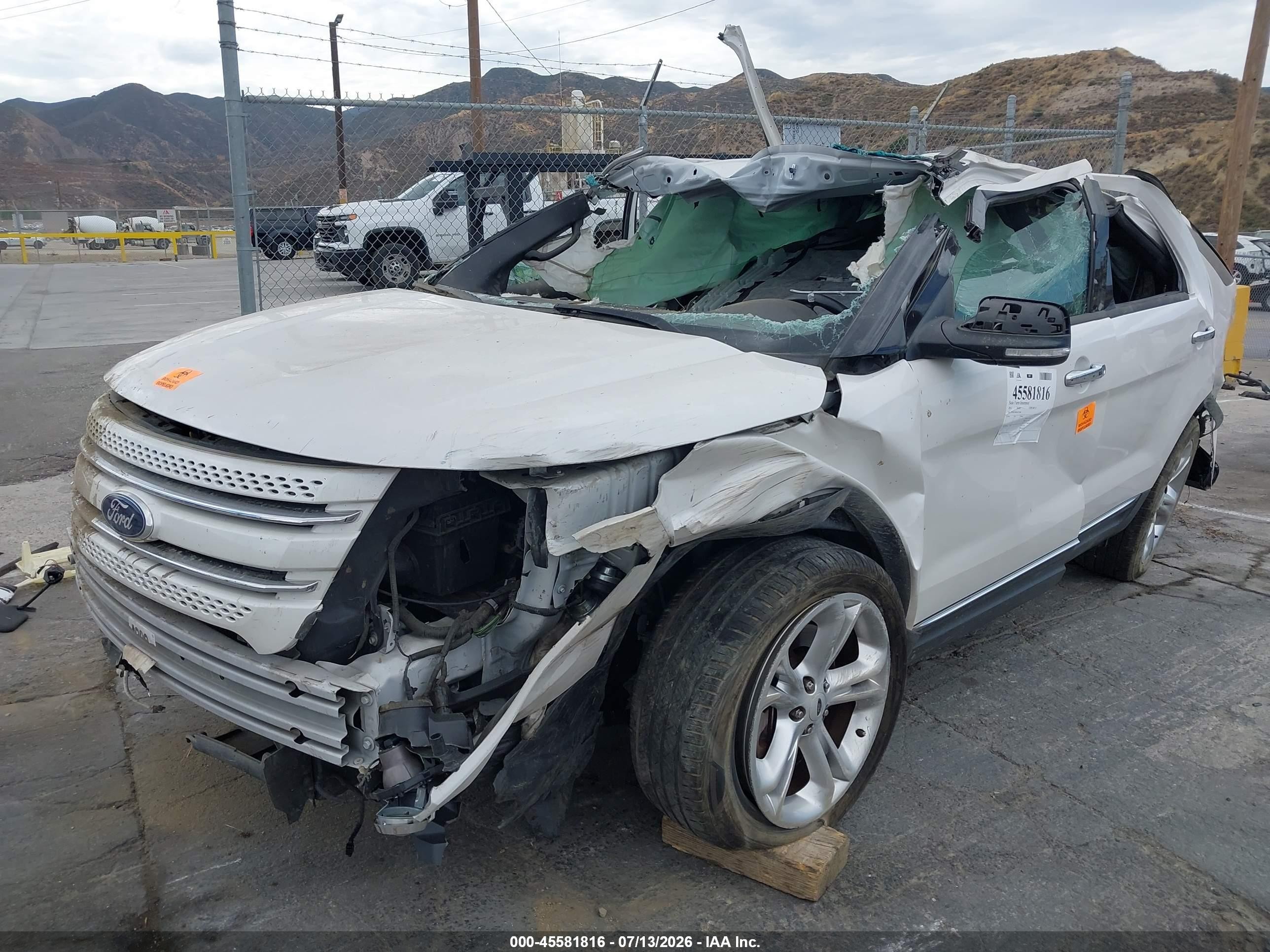 2014 Ford Explorer Limited Белый vin: 1FM5K7F88EGA75660