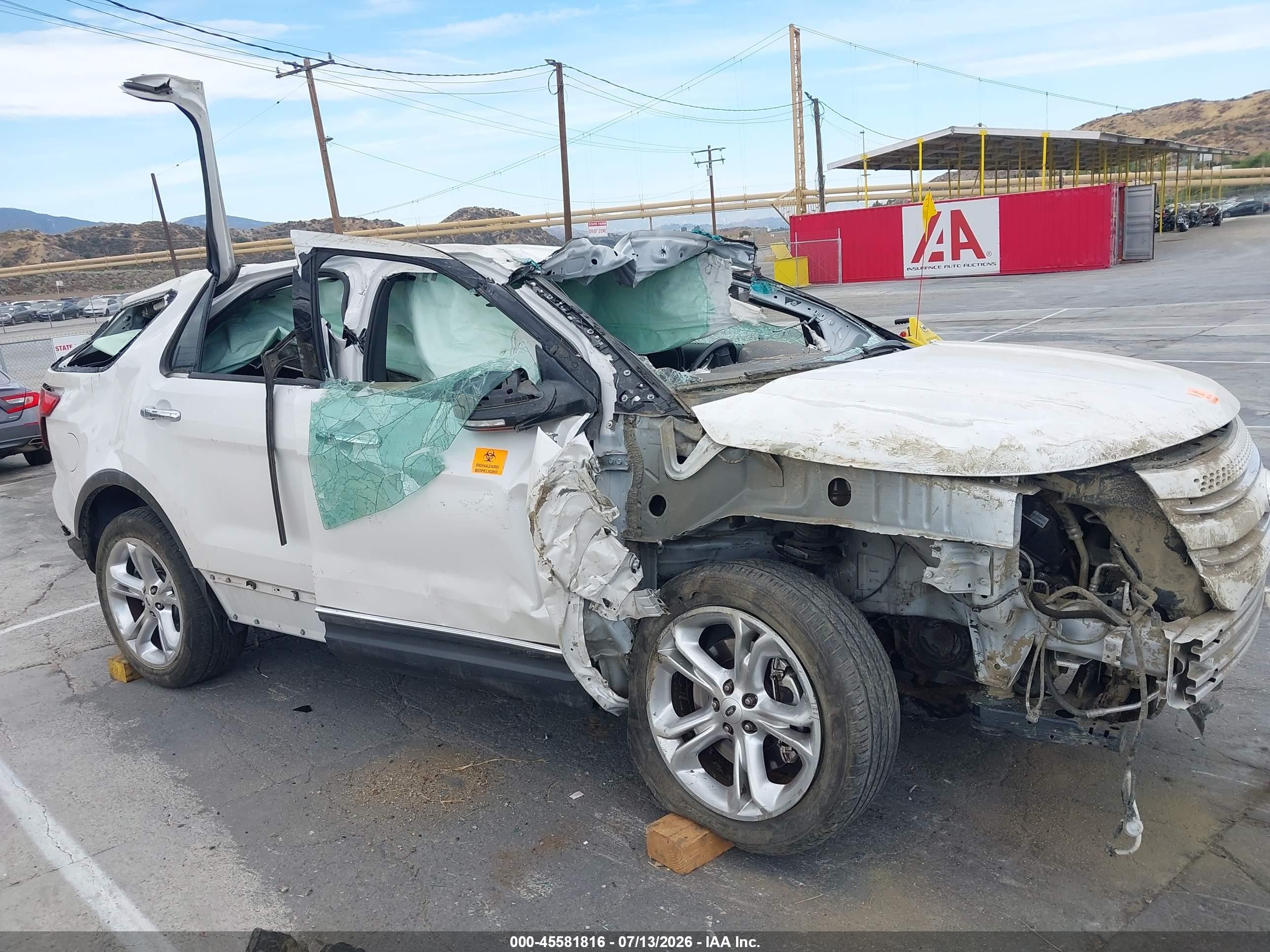 2014 Ford Explorer Limited Белый vin: 1FM5K7F88EGA75660