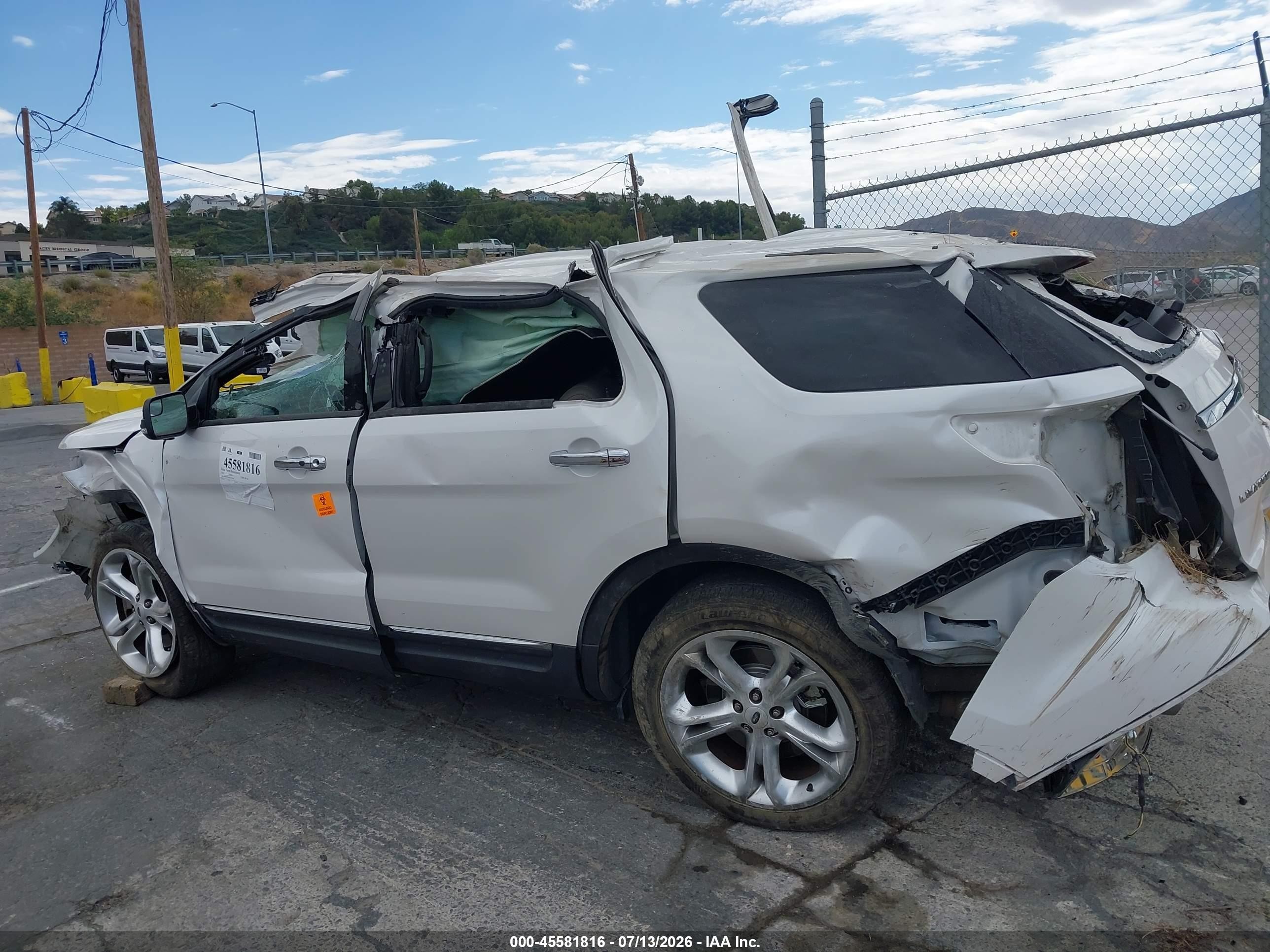 2014 Ford Explorer Limited Белый vin: 1FM5K7F88EGA75660