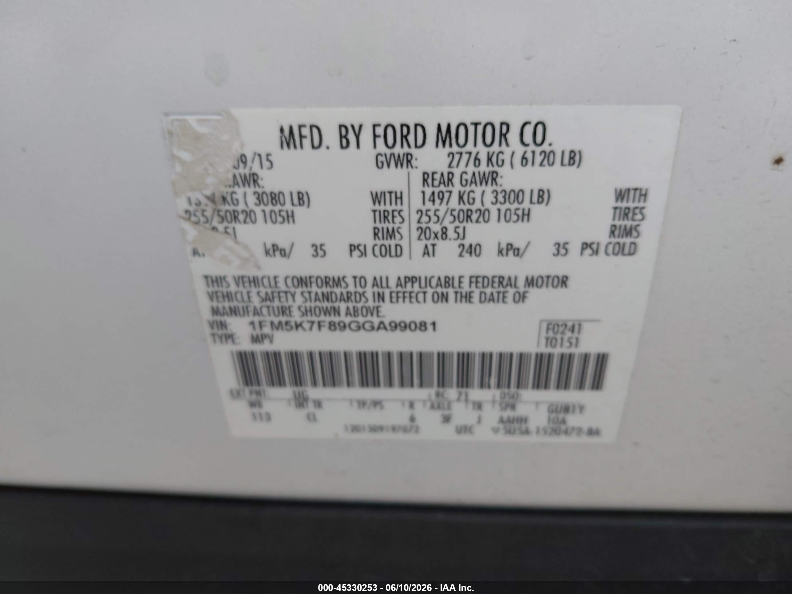 2016 Ford Explorer Limited White vin: 1FM5K7F89GGA99081
