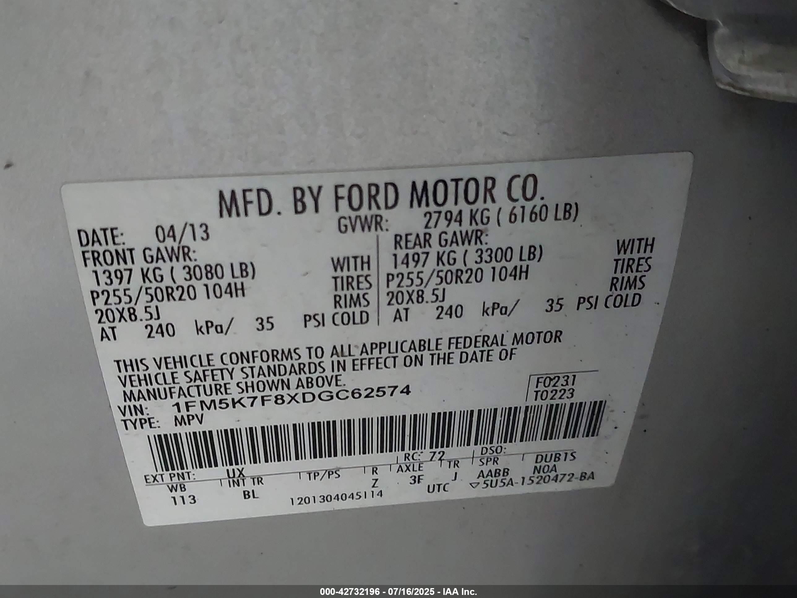 2013 Ford Explorer Limited Silver vin: 1FM5K7F8XDGC62574