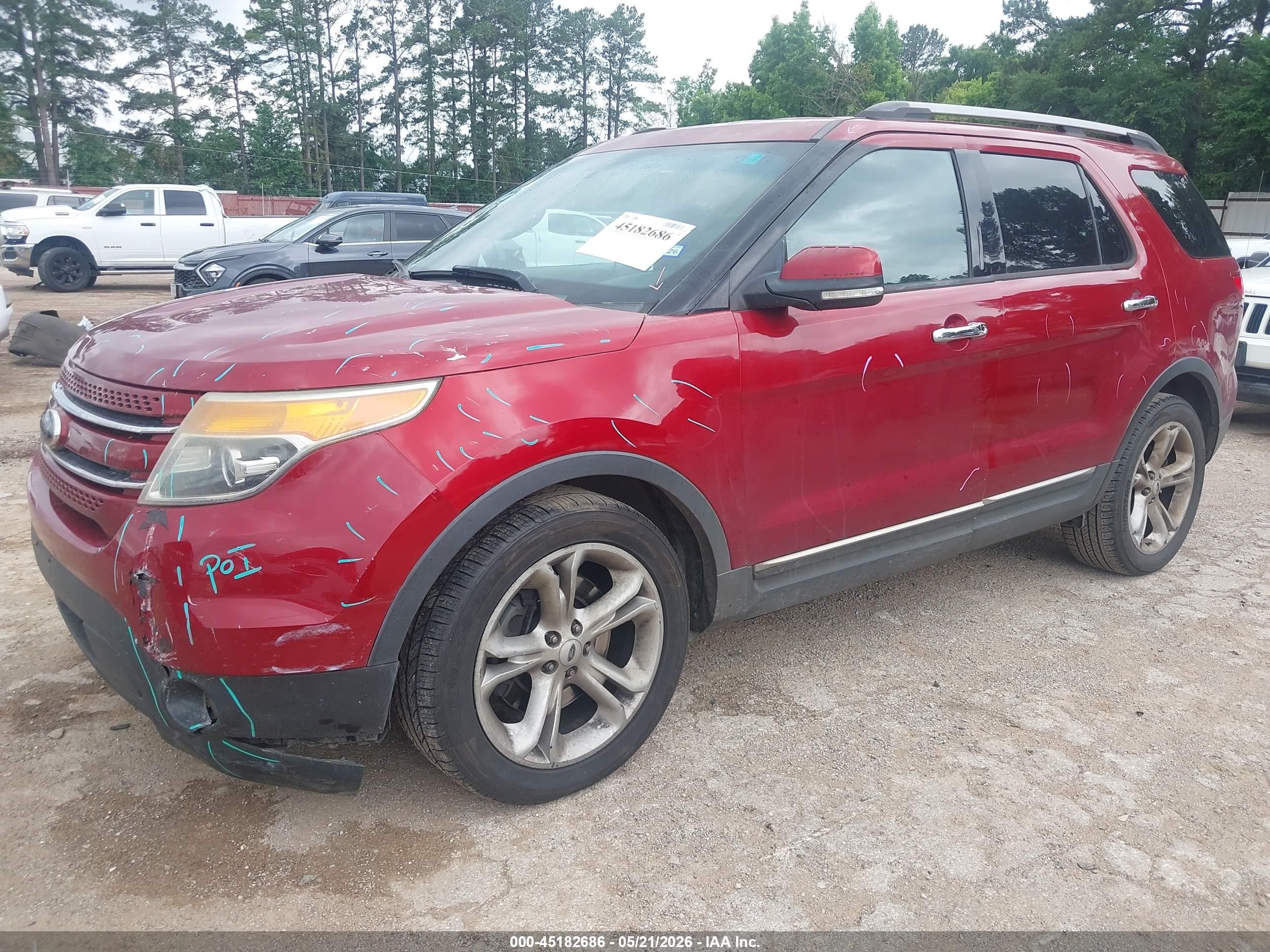 2014 Ford Explorer Limited Red vin: 1FM5K7F8XEGB64100