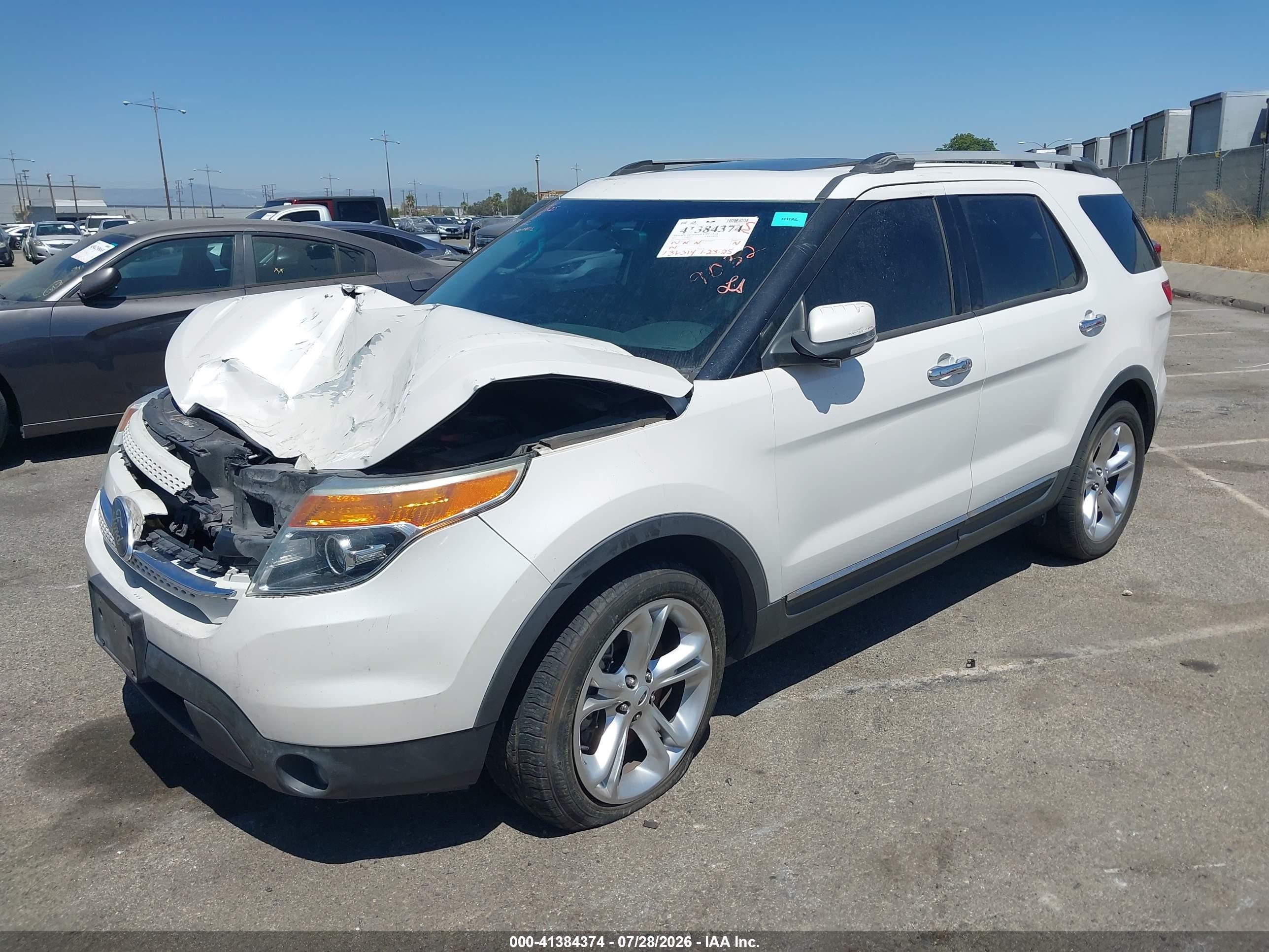 2015 Ford Explorer Limited White vin: 1FM5K7F8XFGA09032