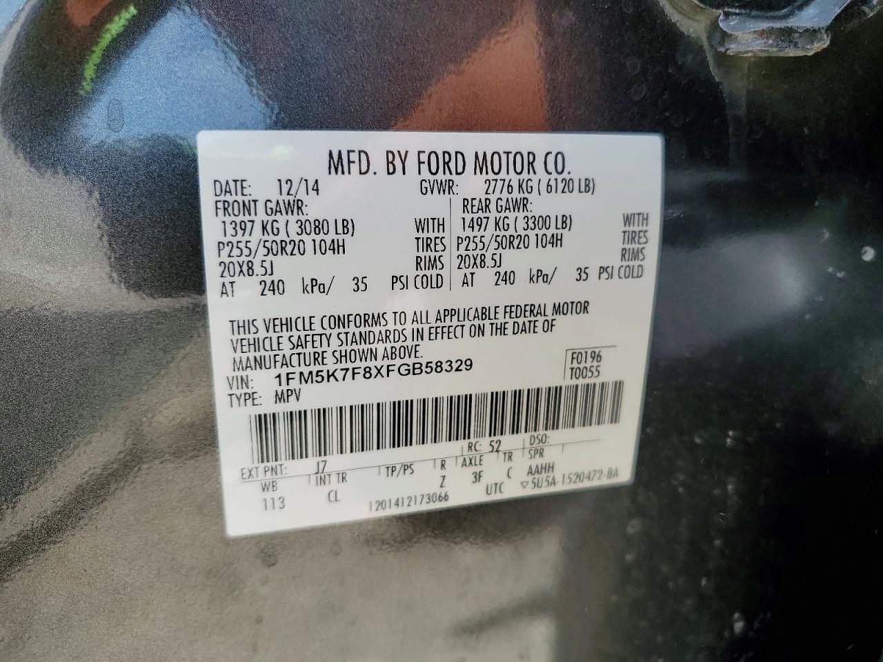 2015 Ford Explorer Limited Gray vin: 1FM5K7F8XFGB58329