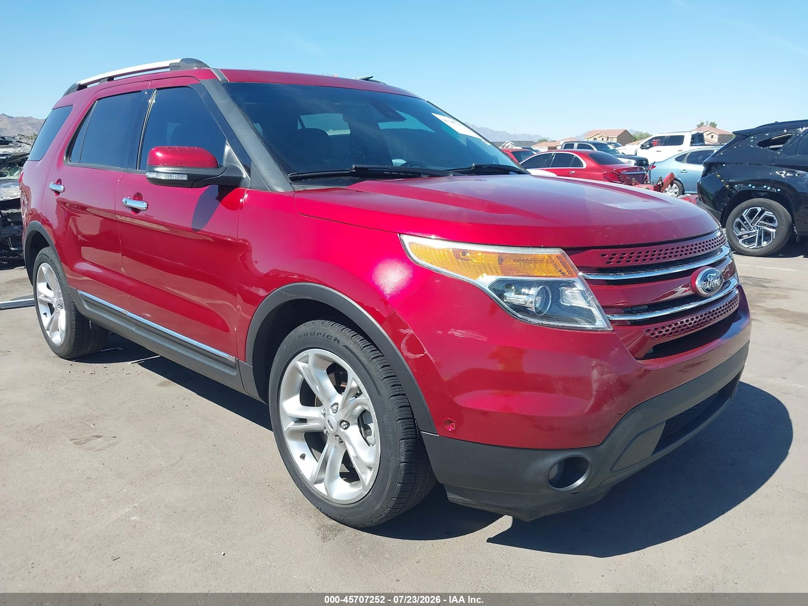 2013 Ford Explorer Limited Red vin: 1FM5K7F90DGC29933
