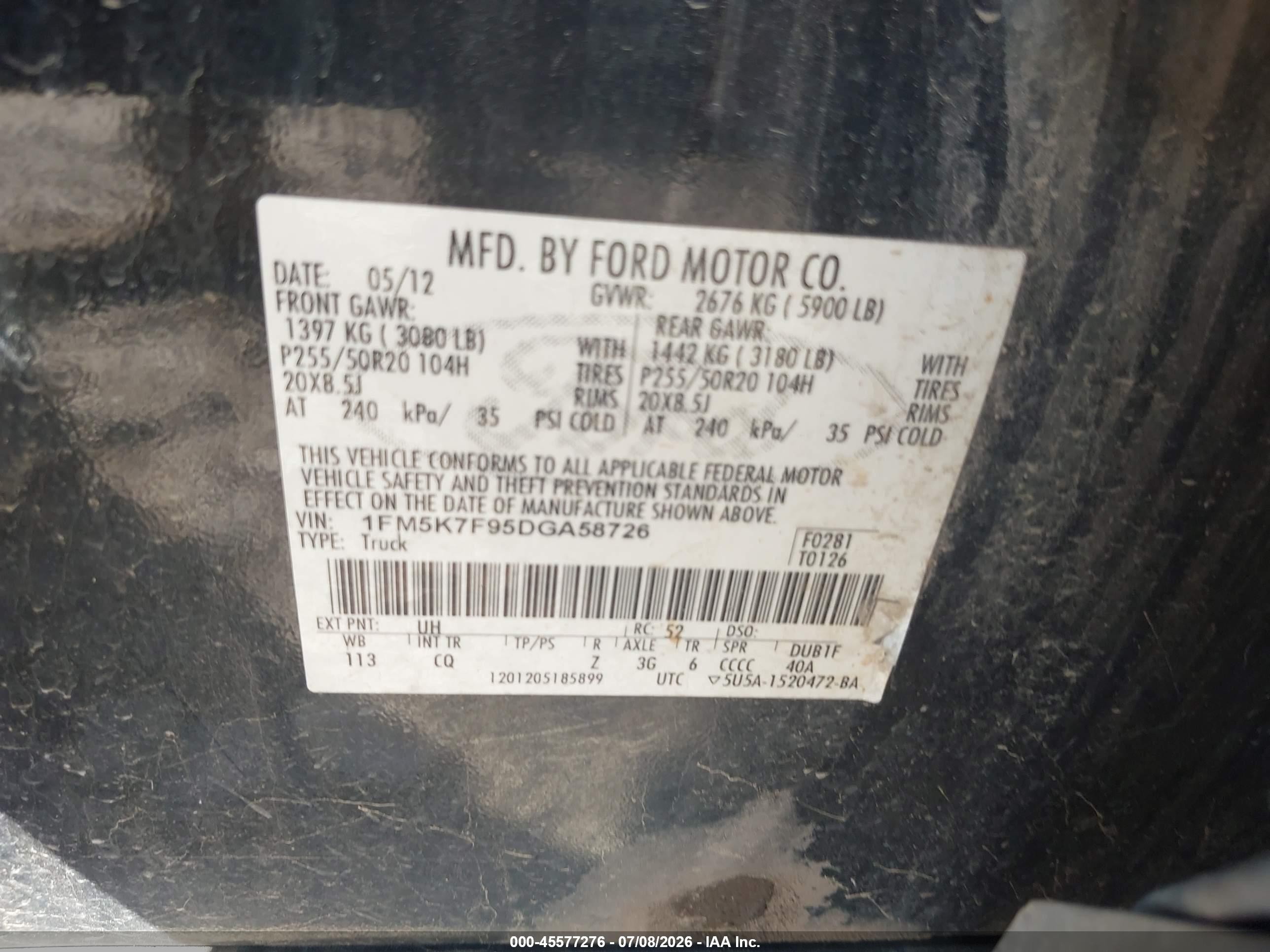 2013 Ford Explorer Limited Black vin: 1FM5K7F95DGA58726