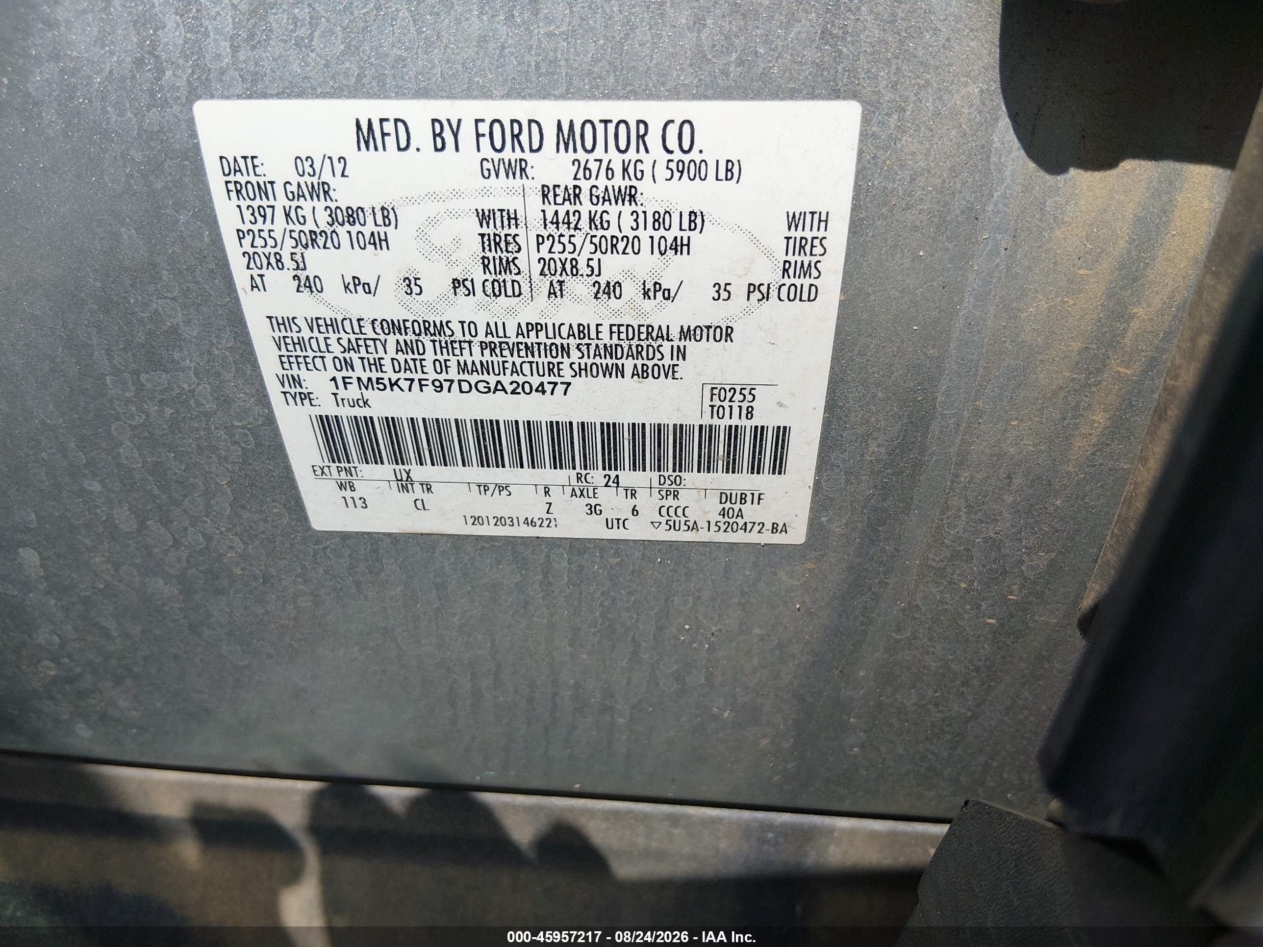 2013 Ford Explorer Limited Серебряный vin: 1FM5K7F97DGA20477